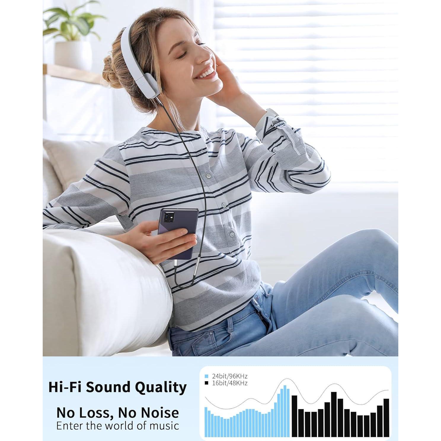 Adaptador USB C a 3.5mm Bkduice - 2 Piezas HiFi Audio