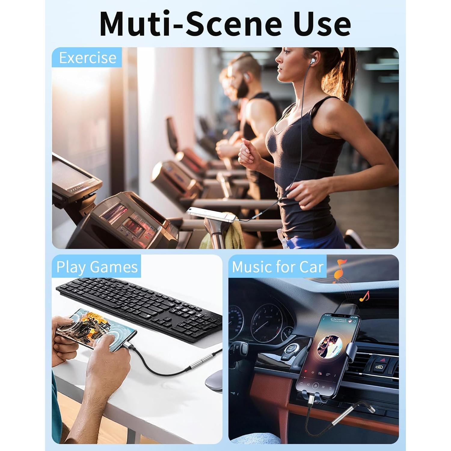 Adaptador USB C a 3.5mm Bkduice - 2 Piezas HiFi Audio