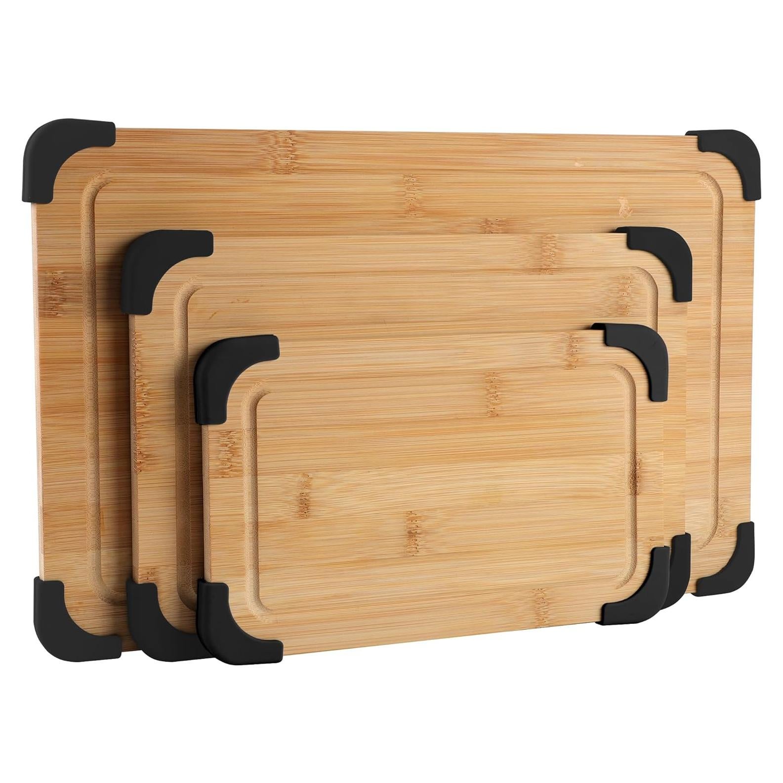 Juego de Tablas de Cortar Antideslizantes COOK WITH COLOR - 3 Piezas de Bambú