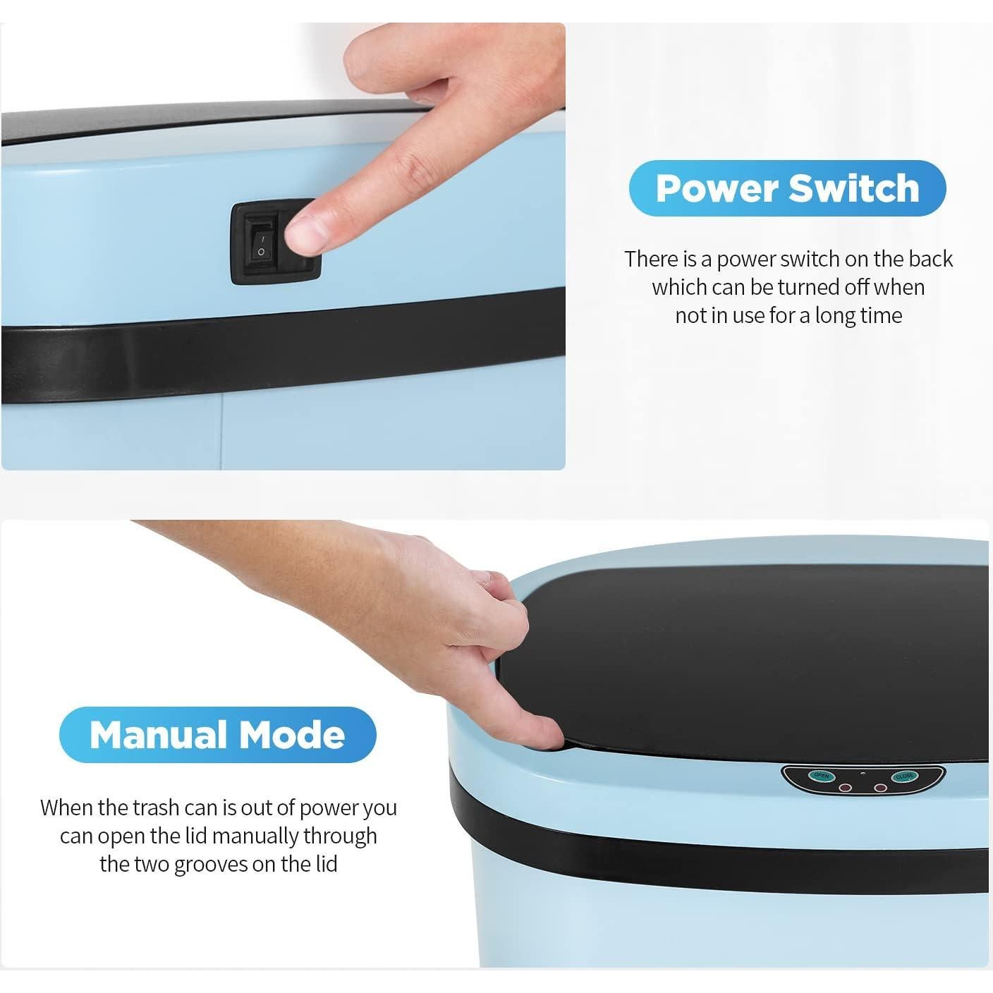 Bote de Basura Mueble de América 49L con Sensor Infrarrojo Negro