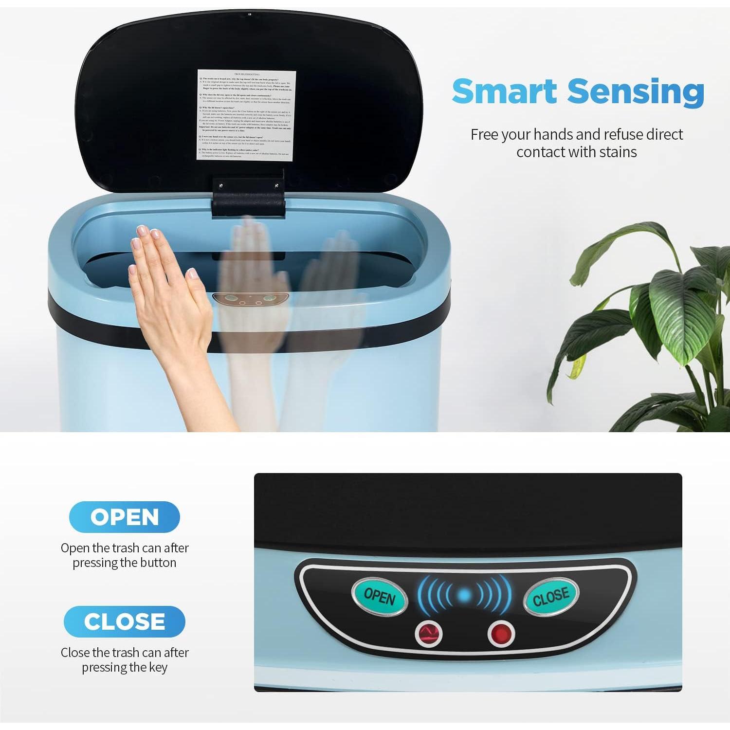 Bote de Basura Mueble de América 49L con Sensor Infrarrojo Negro