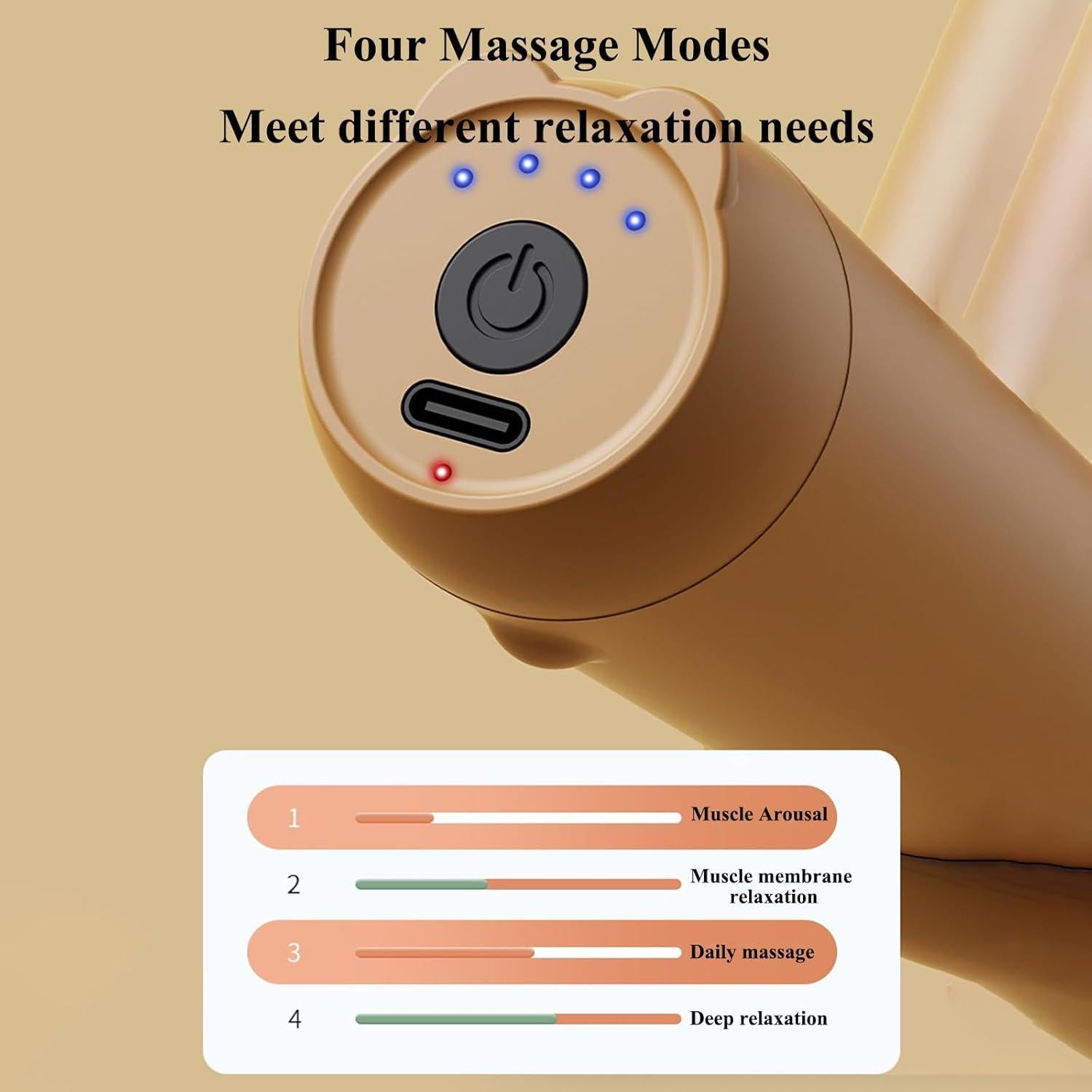 Pistola de Masaje Winb Mgbear-2023, 5 Cabezas, 4 Velocidades