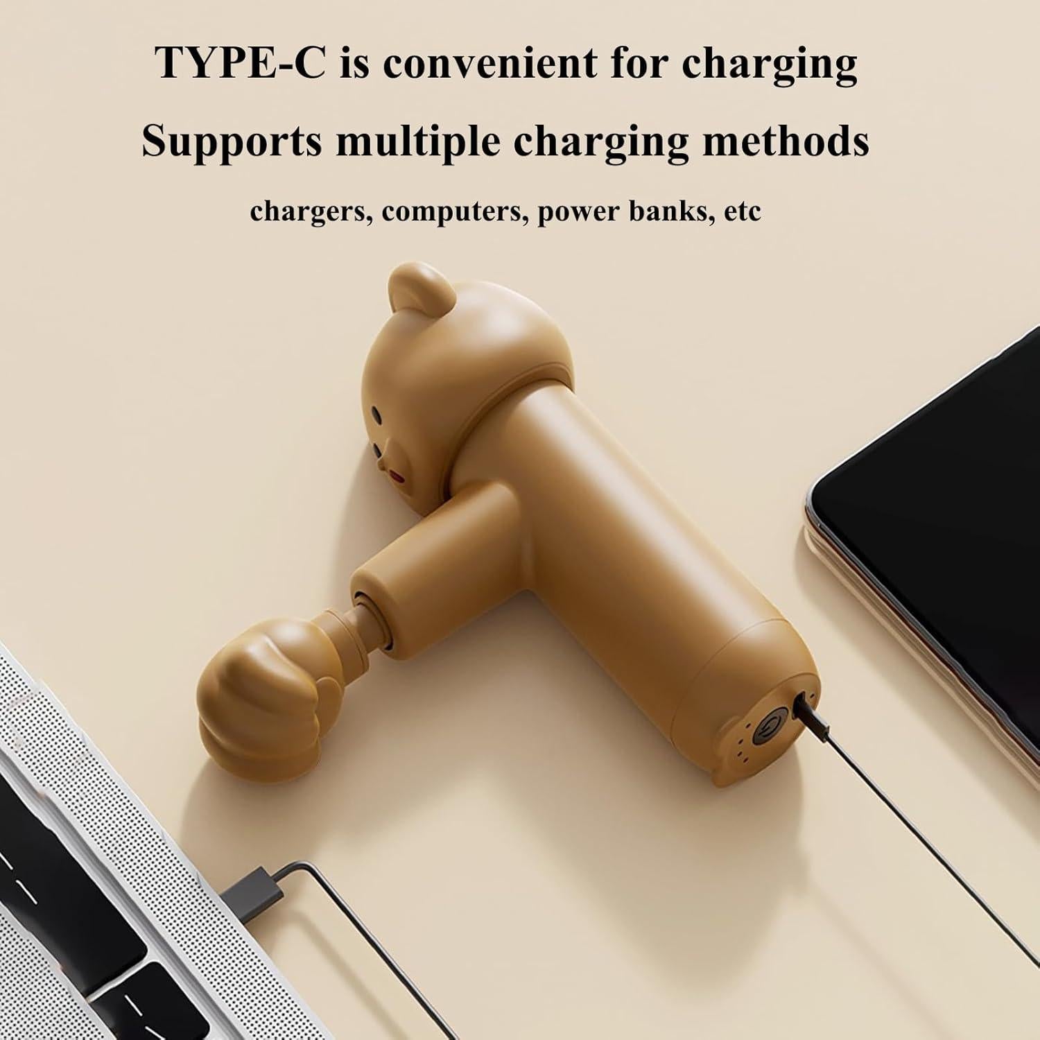 Pistola de Masaje Winb Mgbear-2023, 5 Cabezas, 4 Velocidades