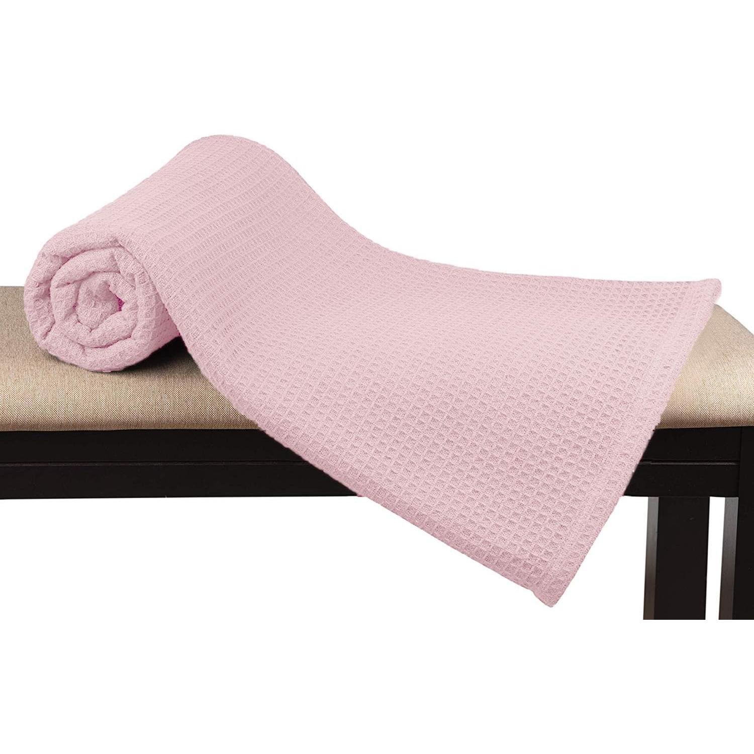 Manta Térmica Individual Glamburg 100% Algodón Waffle Rosa Bebé