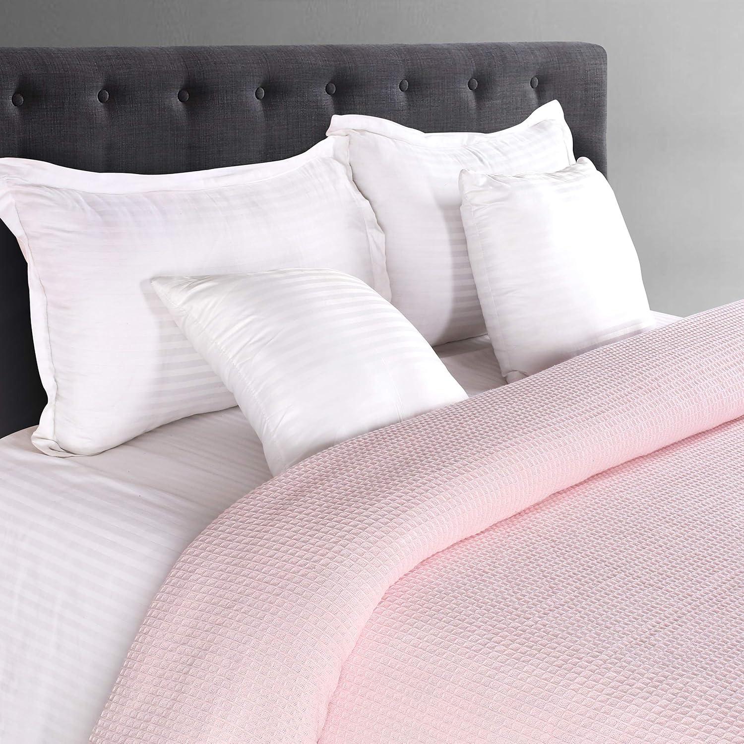 Manta Térmica Individual Glamburg 100% Algodón Waffle Rosa Bebé