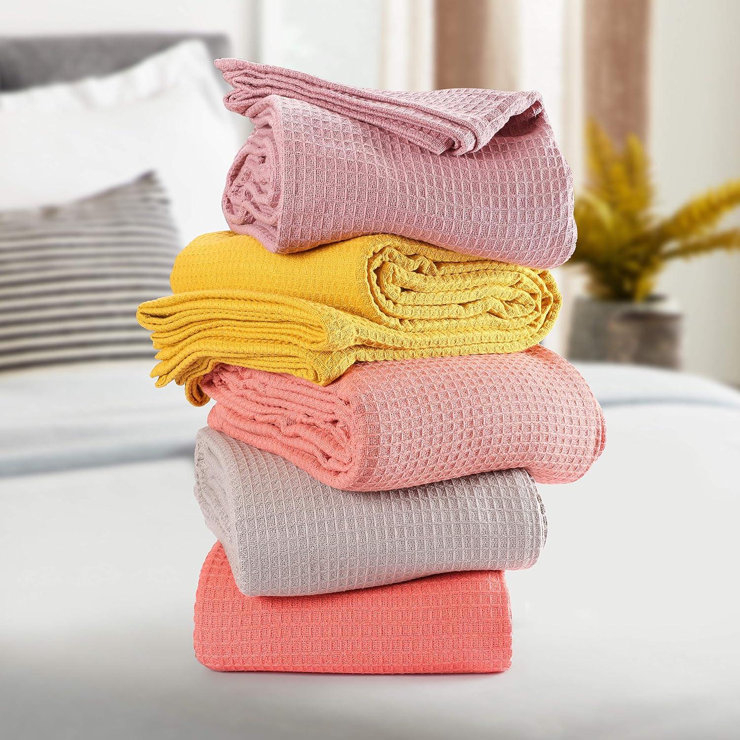 Manta Térmica Individual Glamburg 100% Algodón Waffle Rosa Bebé