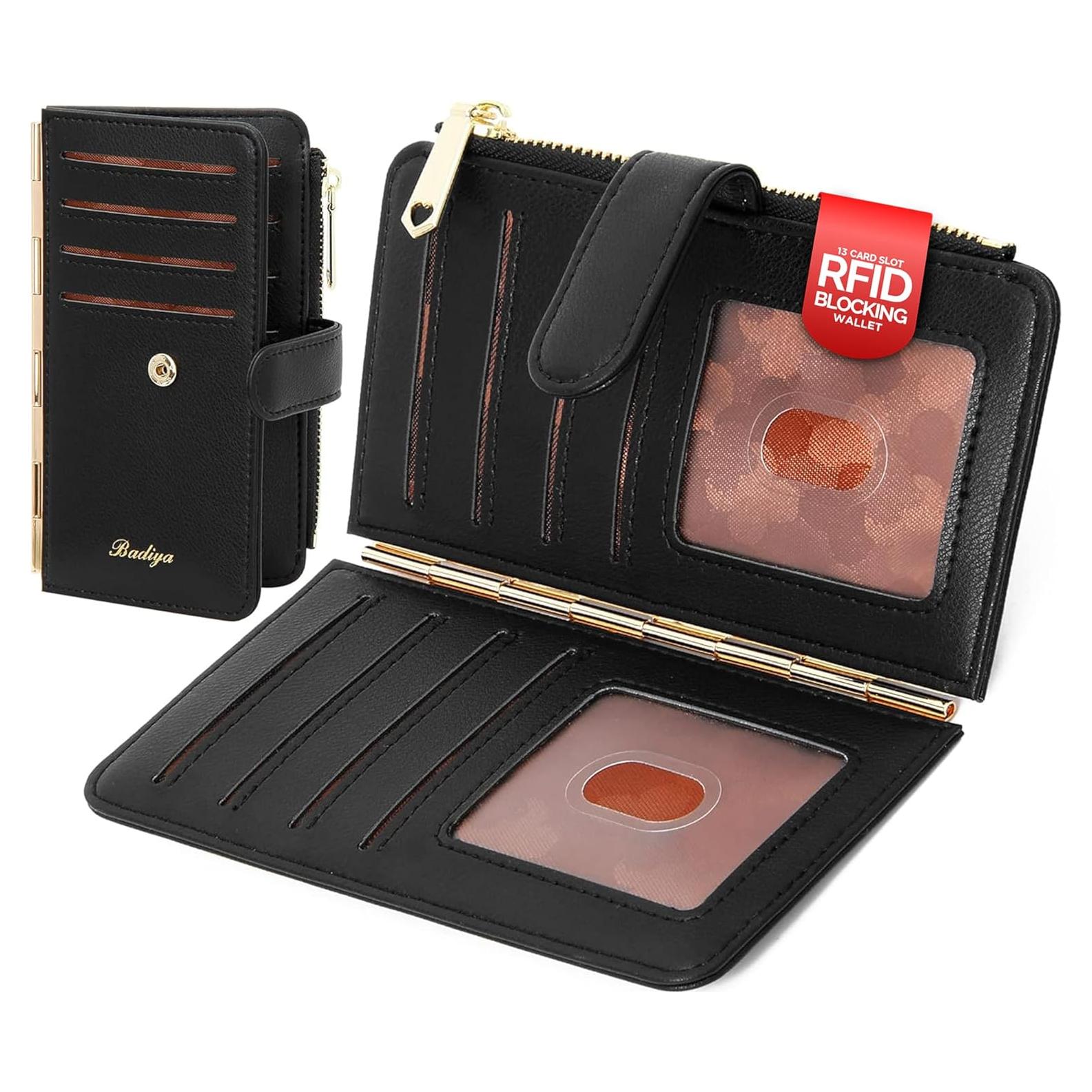 Tarjetero Badiya para Mujeres con Bloqueo RFID - Cartera Slim Bifold