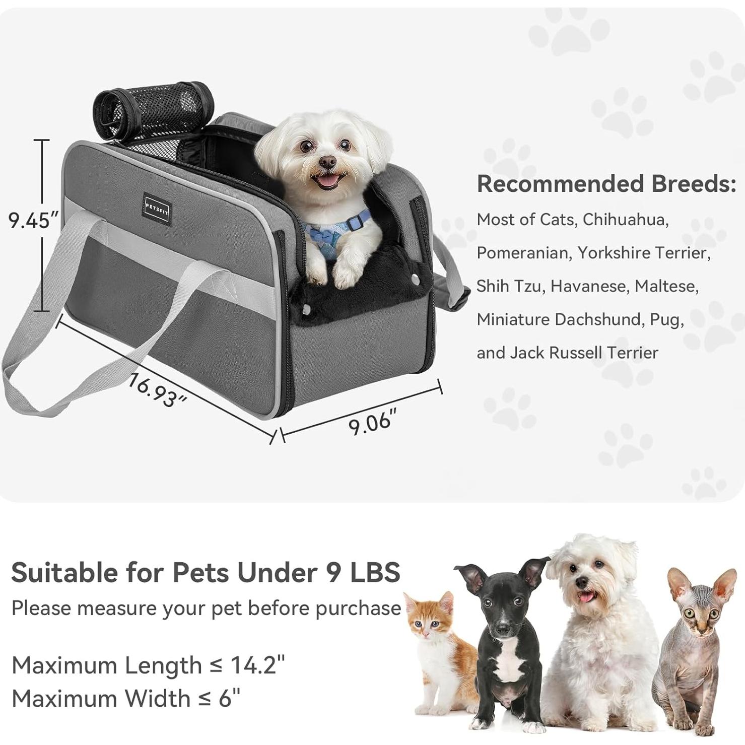 Asiento de perro para automóvil PETSFIT Gris Profundo 42.93x22.86cm