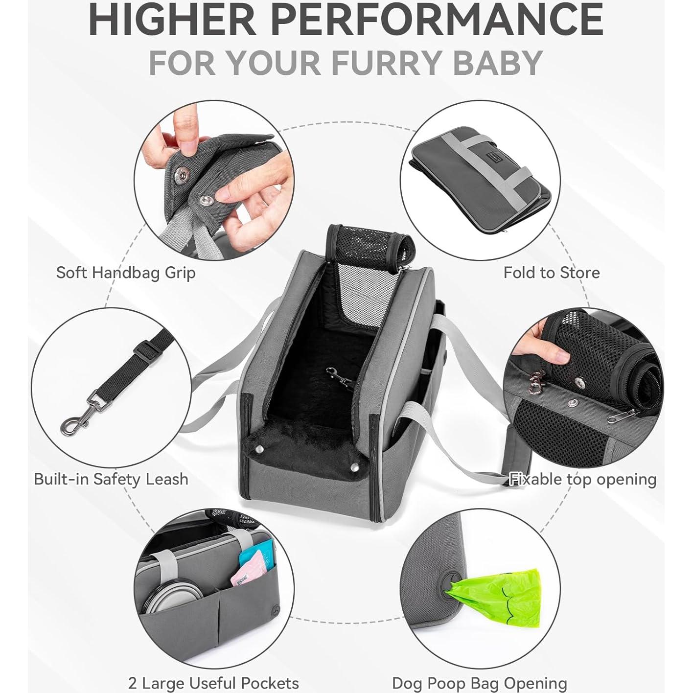 Asiento de perro para automóvil PETSFIT Gris Profundo 42.93x22.86cm