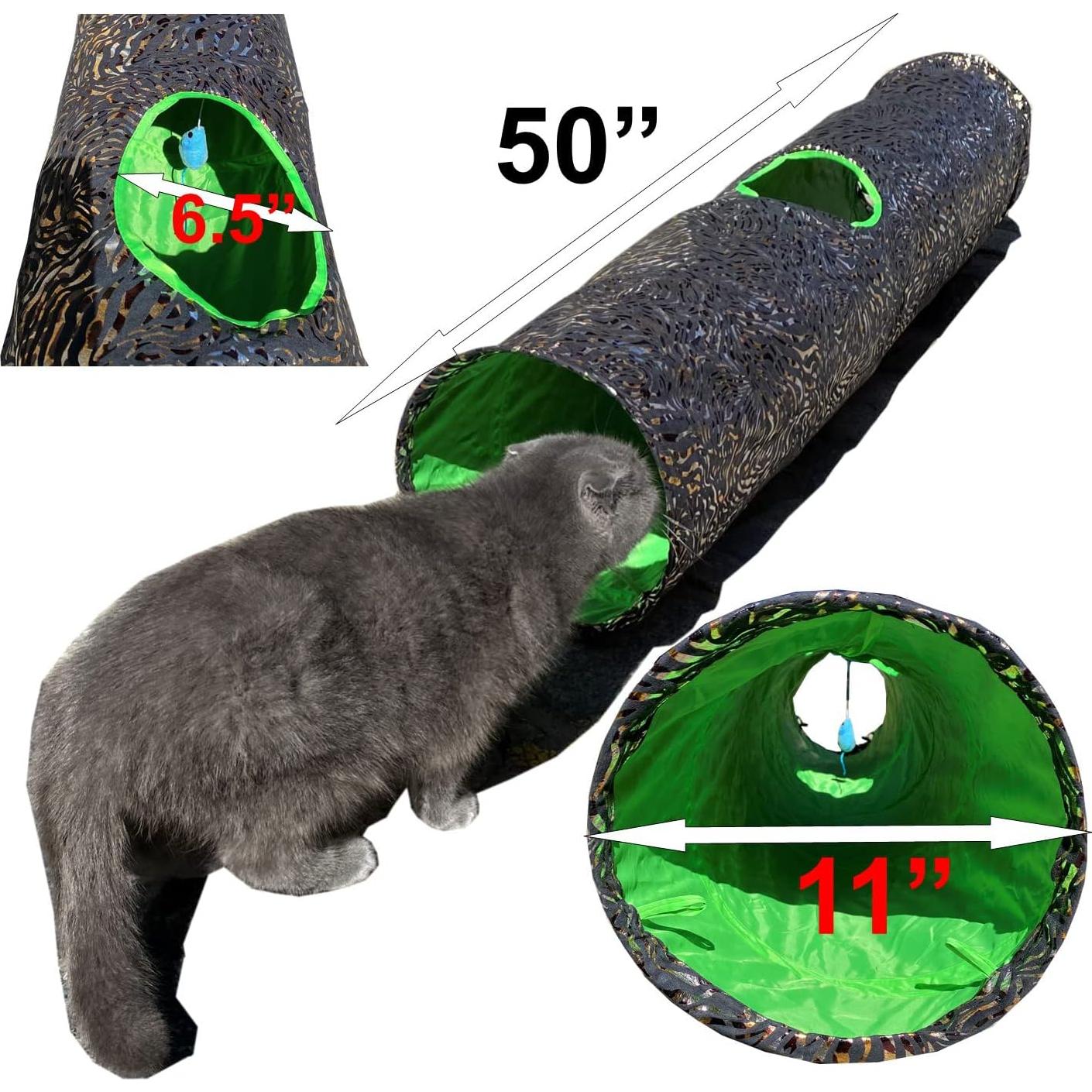 Túnel Plegable para Gatos HDP 127 cm con Juguete Cebra