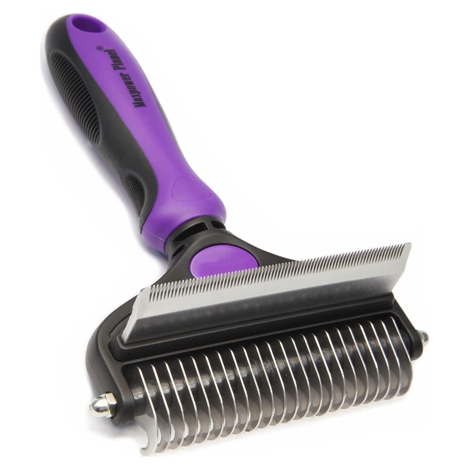 Cepillo Deshedding y Grooming Maxpower Planet Grande Púrpura