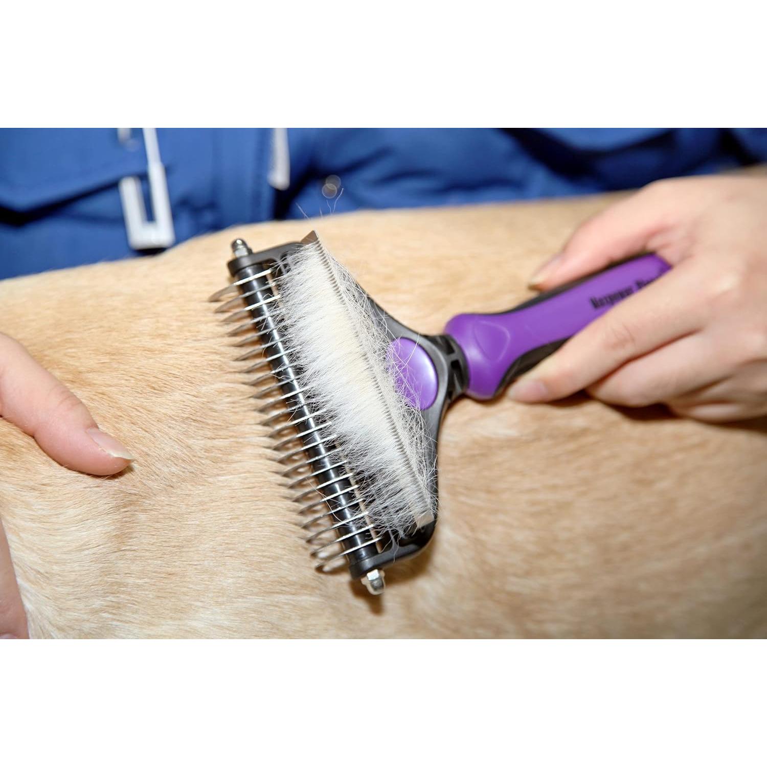 Cepillo Deshedding y Grooming Maxpower Planet Grande Púrpura