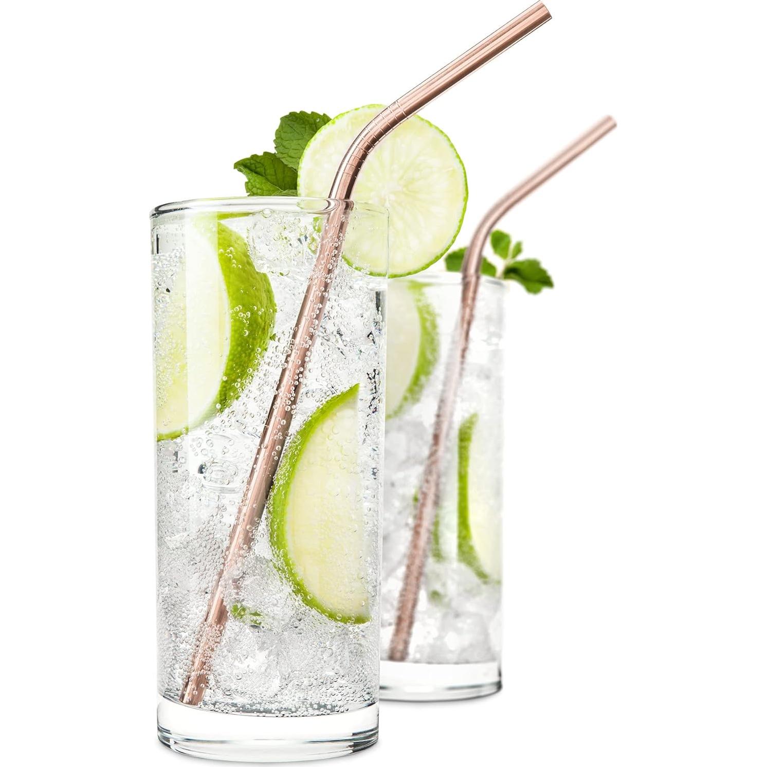 Set de 4 Popotes de Cobre Reutilizables Viski 20.32 cm