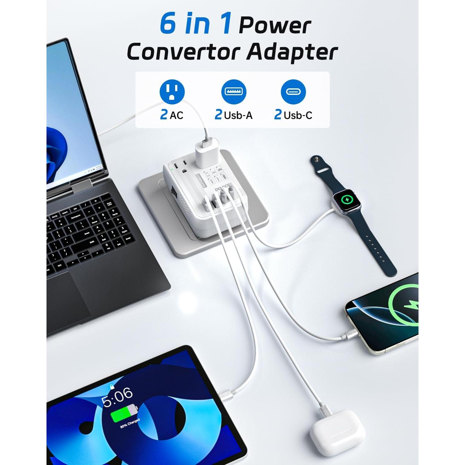 Convertidor de Voltaje DOACE 350W 220V a 110V con USB