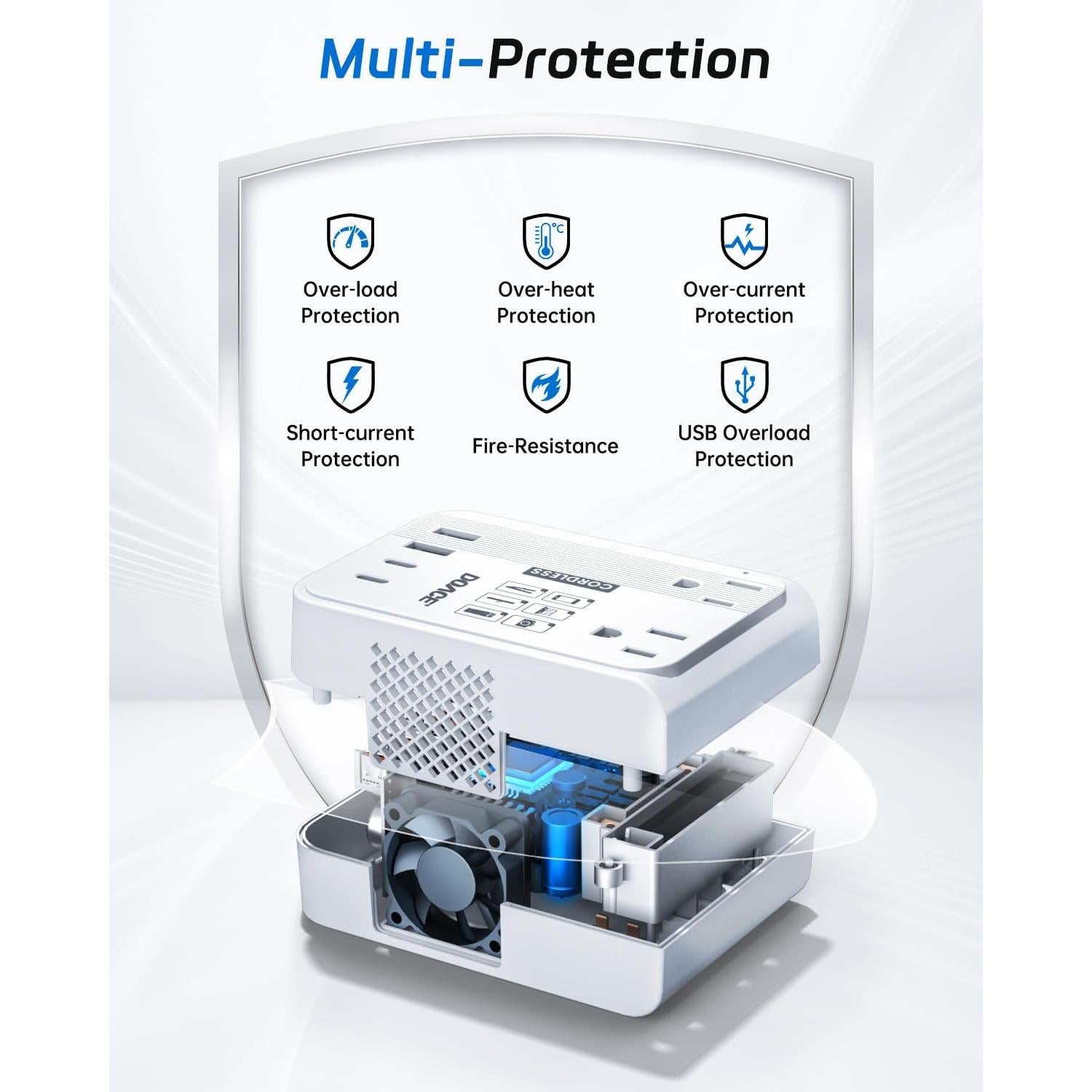 Convertidor de Voltaje DOACE 350W 220V a 110V con USB