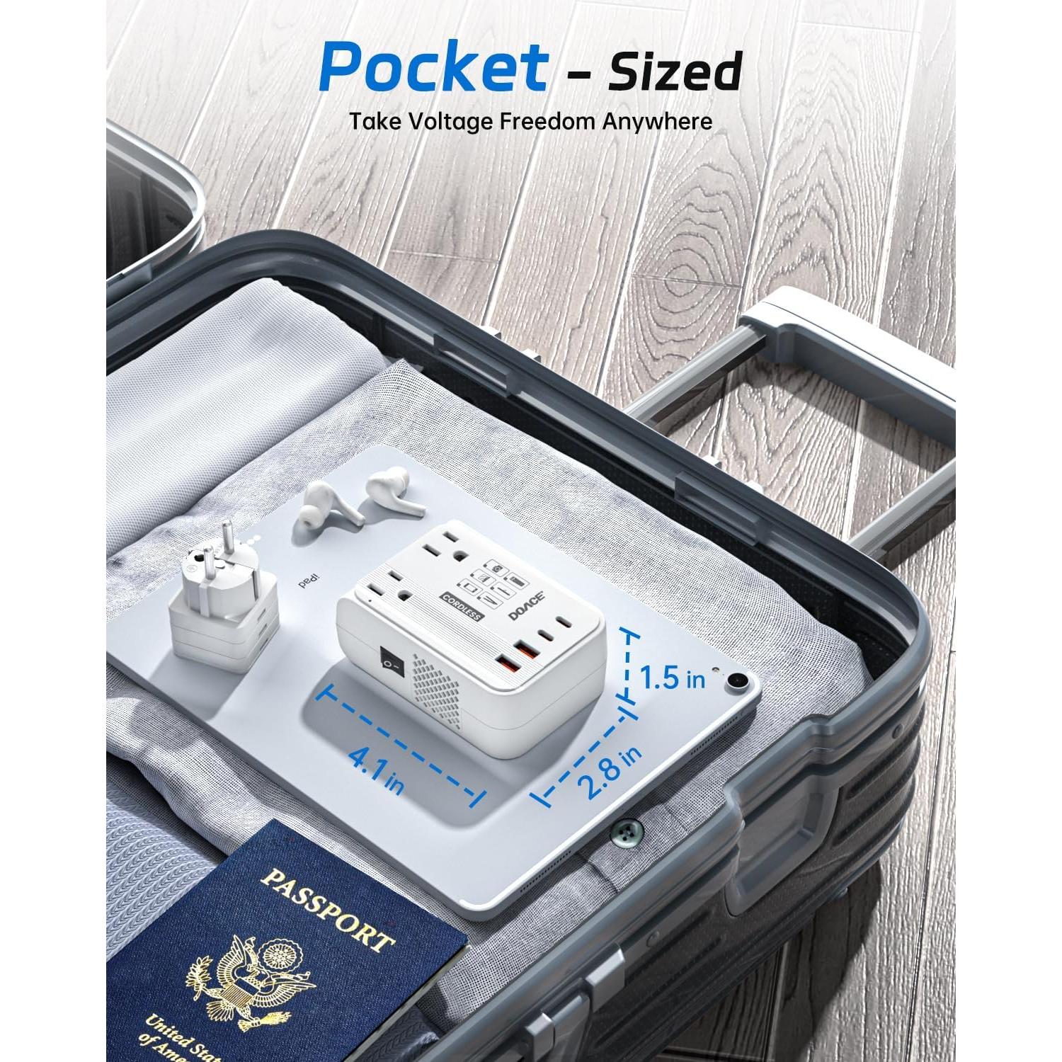 Convertidor de Voltaje DOACE 350W 220V a 110V con USB