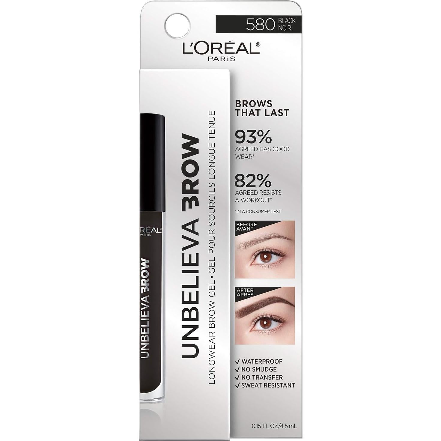 Gel de Cejas L'Oreal Paris Unbelieva-Brow Negro 4.4 ml