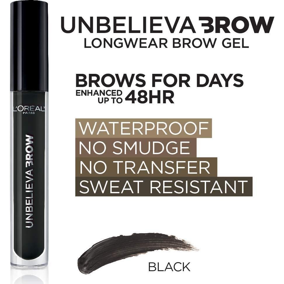 Gel de Cejas L'Oreal Paris Unbelieva-Brow Negro 4.4 ml