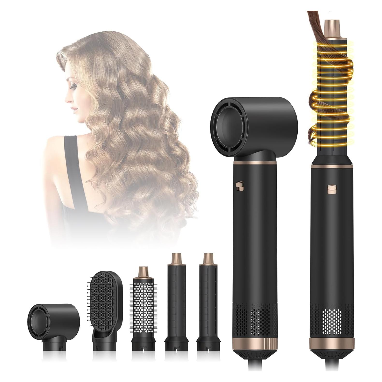 Cepillo Secador 5 en 1 Welltop WT-638 Negro con Iones Negativos