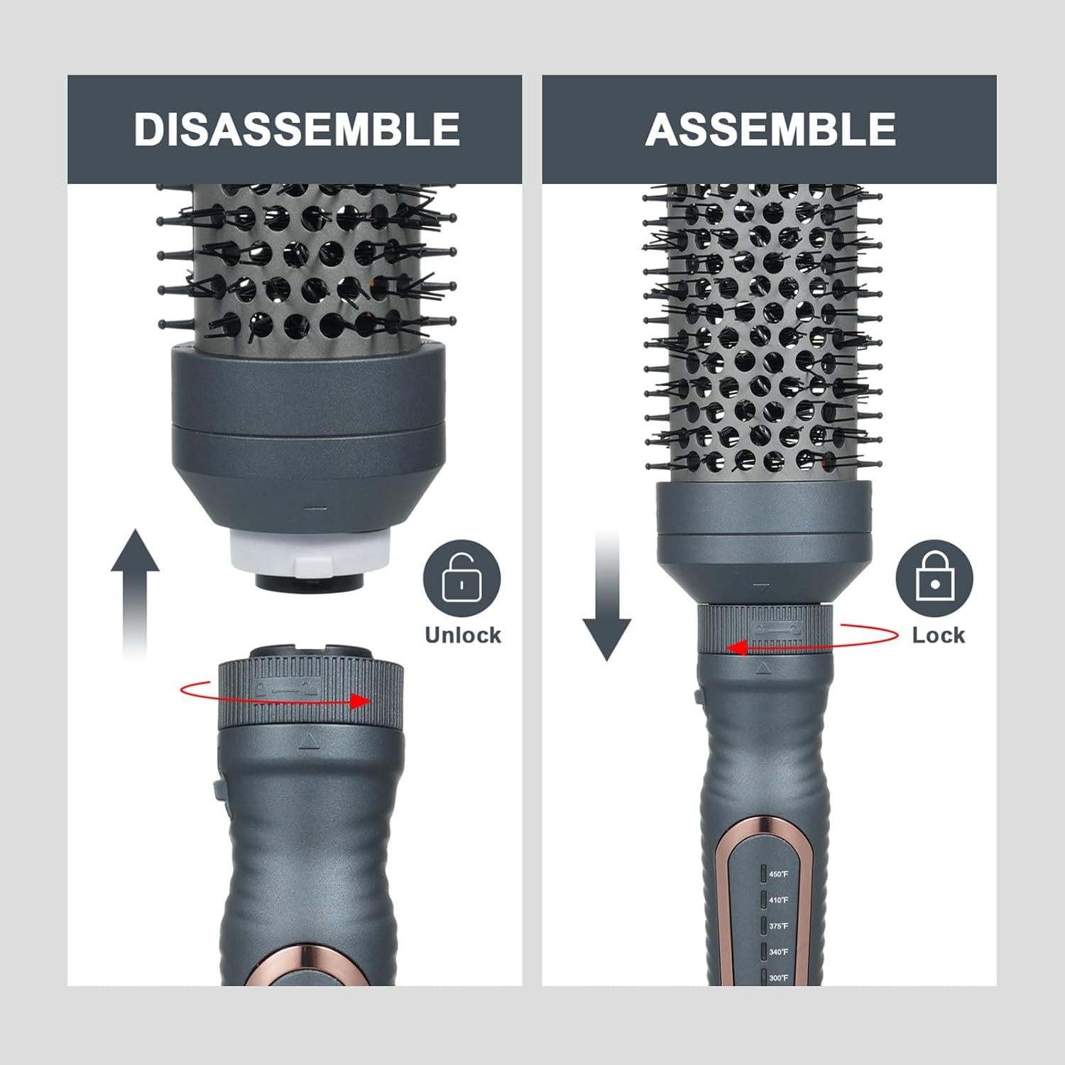 Cepillo Curling Térmico Sonew 3 en 1 - Calentamiento Rápido
