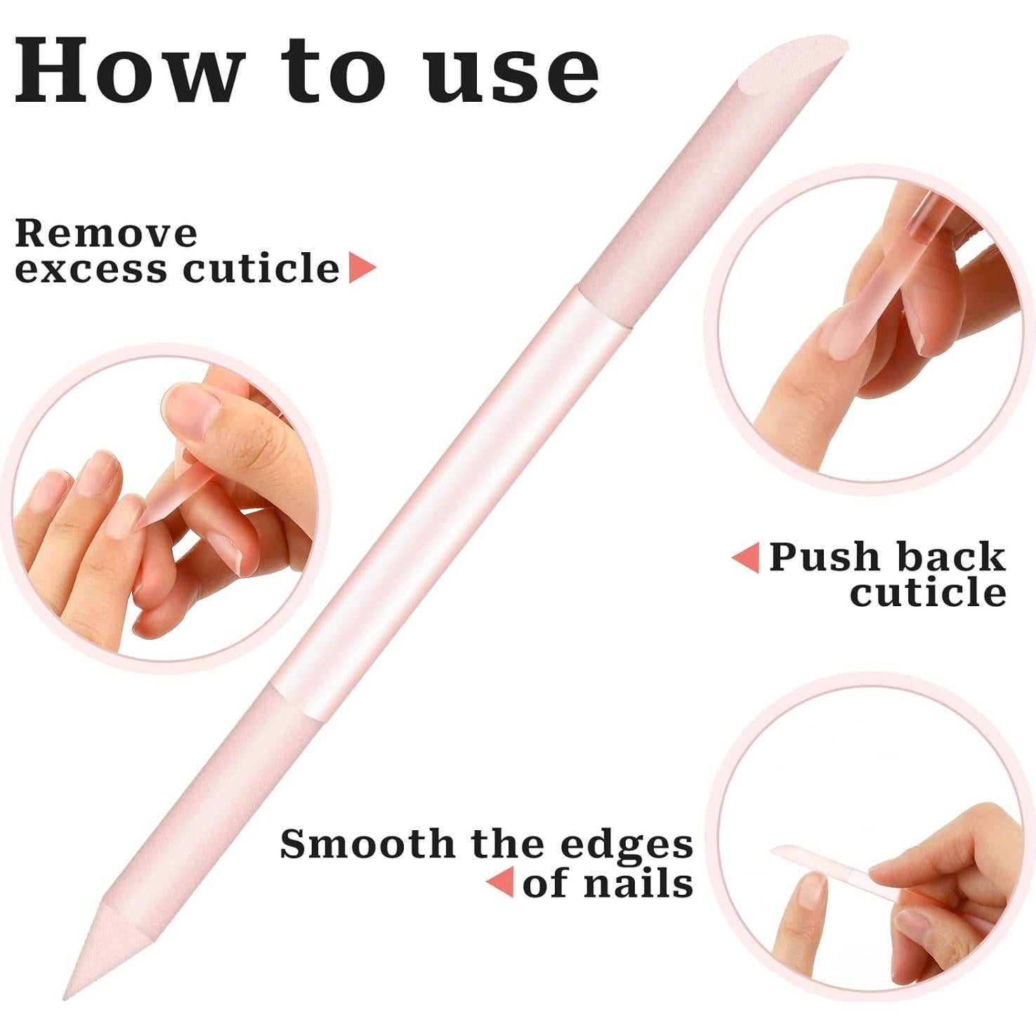 Juego de Empujadores de Cutículas de Vidrio Sliverdew 2 Piezas