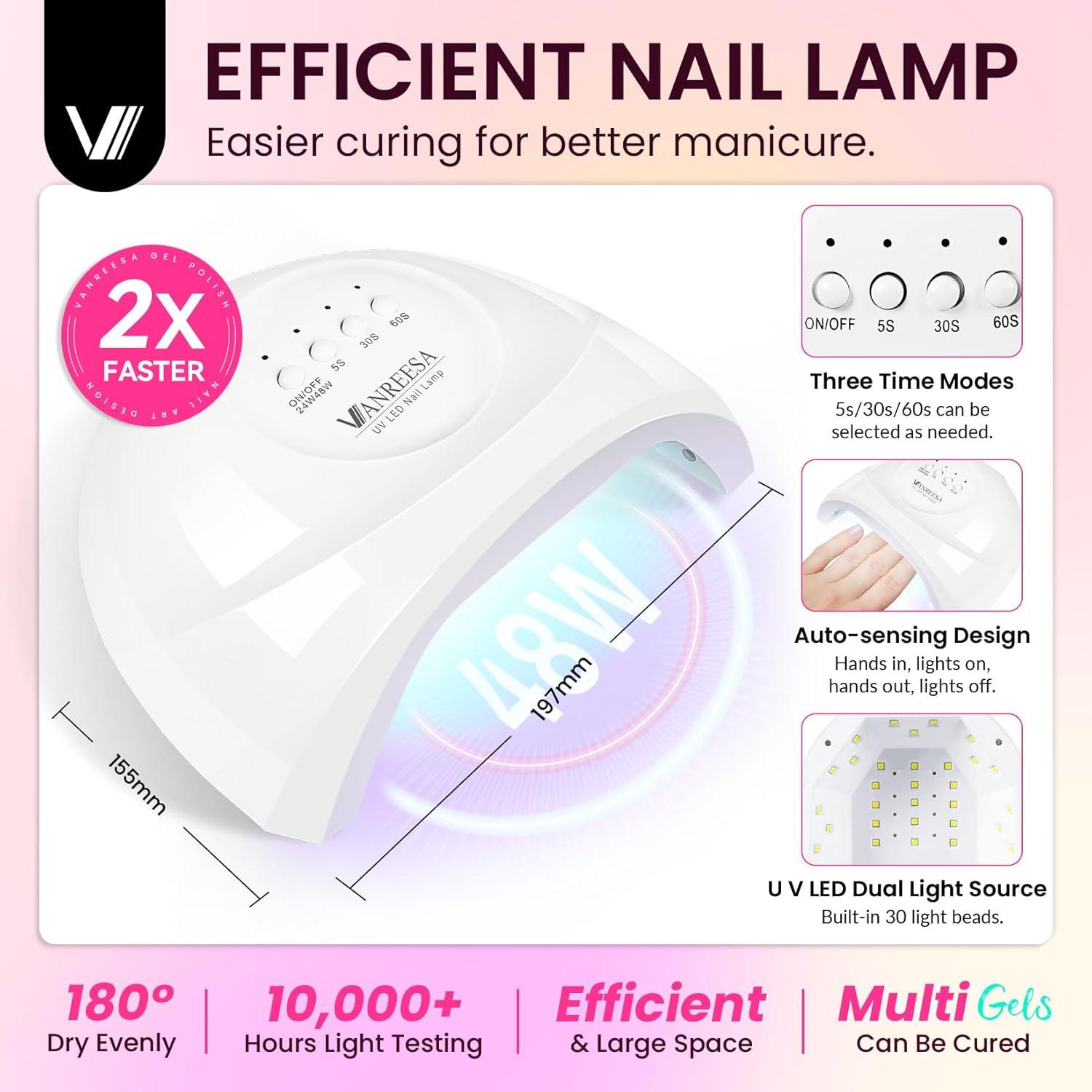 Kit de Esmalte de Uñas en Gel VANREESA 36 Pcs para Principiantes