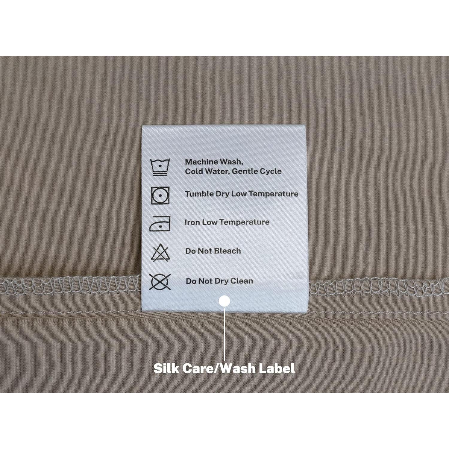 Funda de Almohada de Seda AILTIO Estándar Taupe 100% Seda