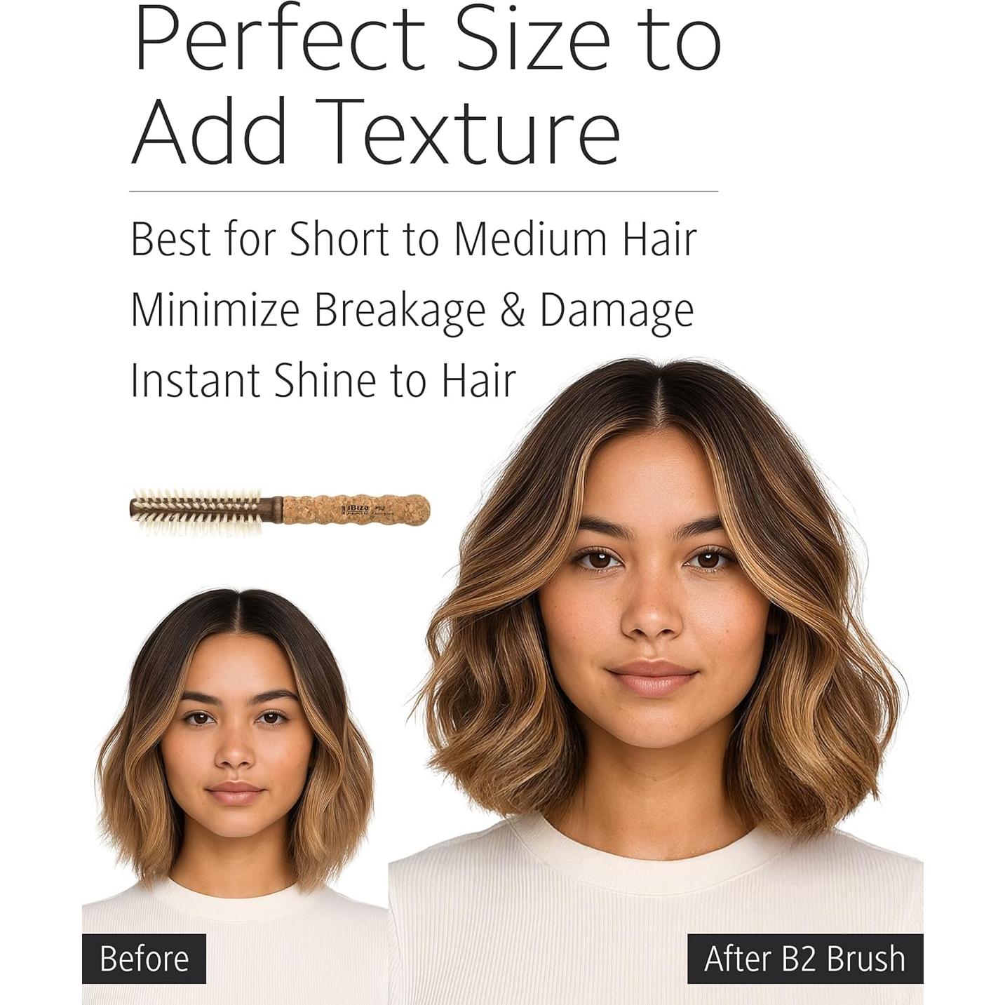 Cepillo Redondo Ibiza Hair B2 35mm Cerda Jabalí y Corcho