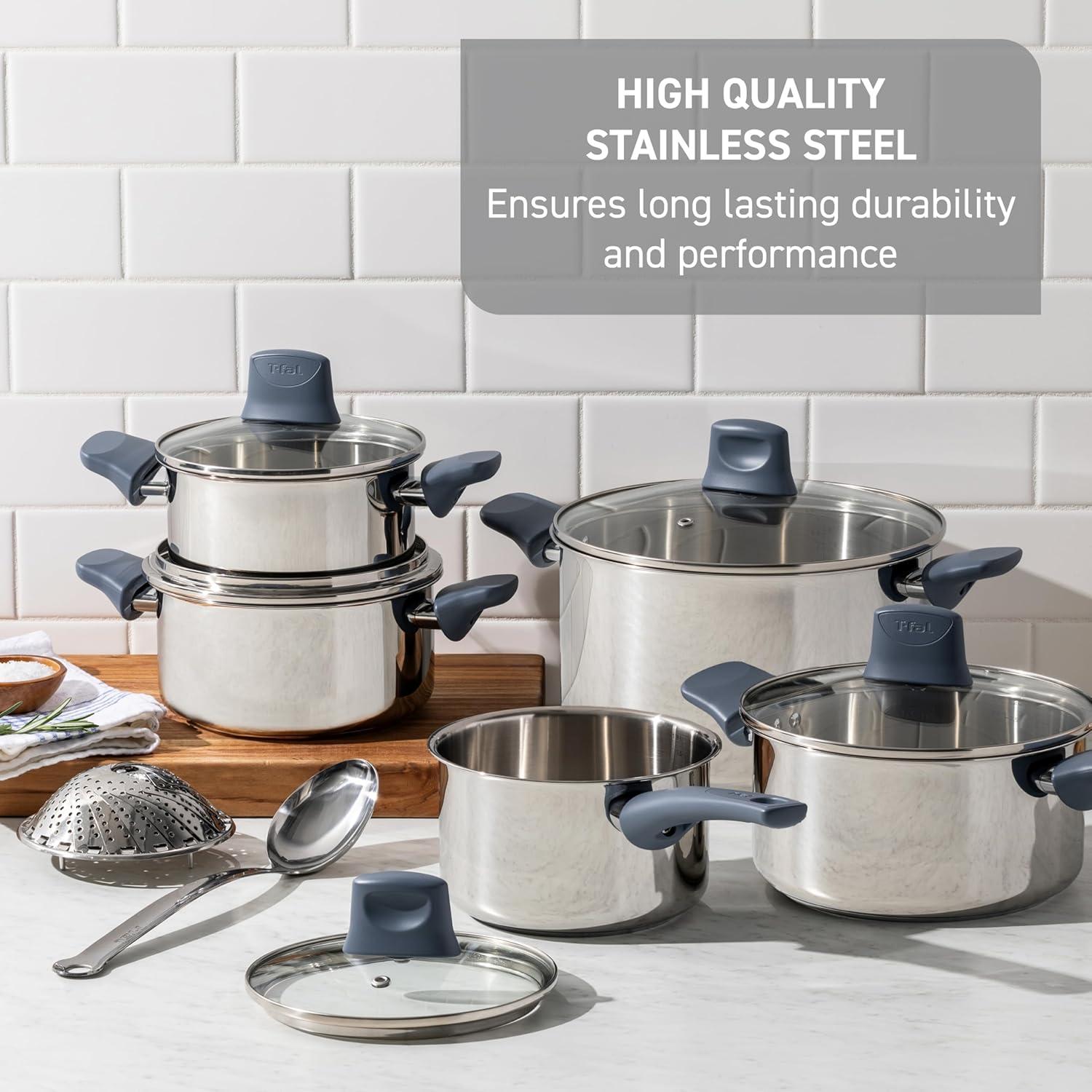 Juego de Utensilios de Cocina T-fal Essentials 12 Piezas Acero Inoxidable