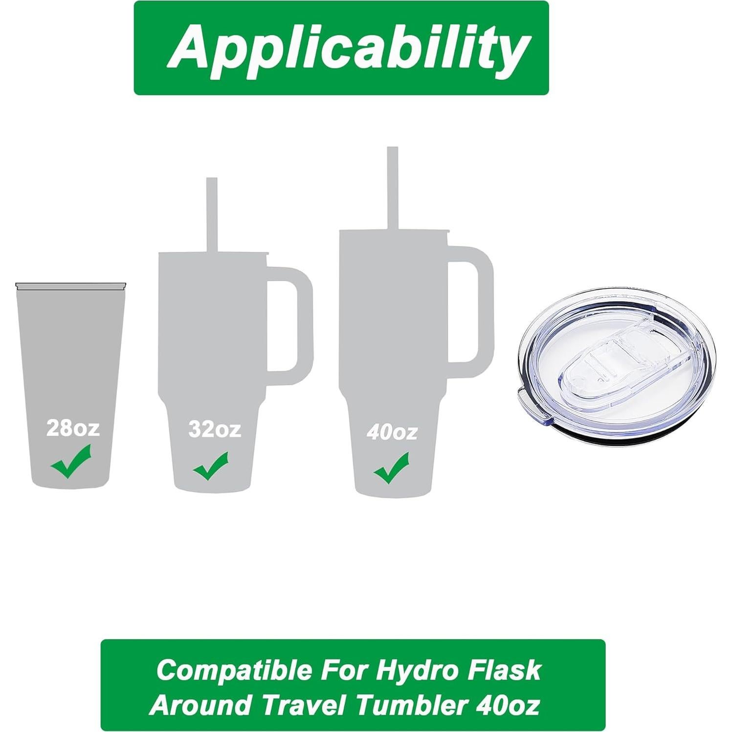 Tapa de Reemplazo para Tumbler Hydro Flask 40oz Dasezsdt 2Pcs