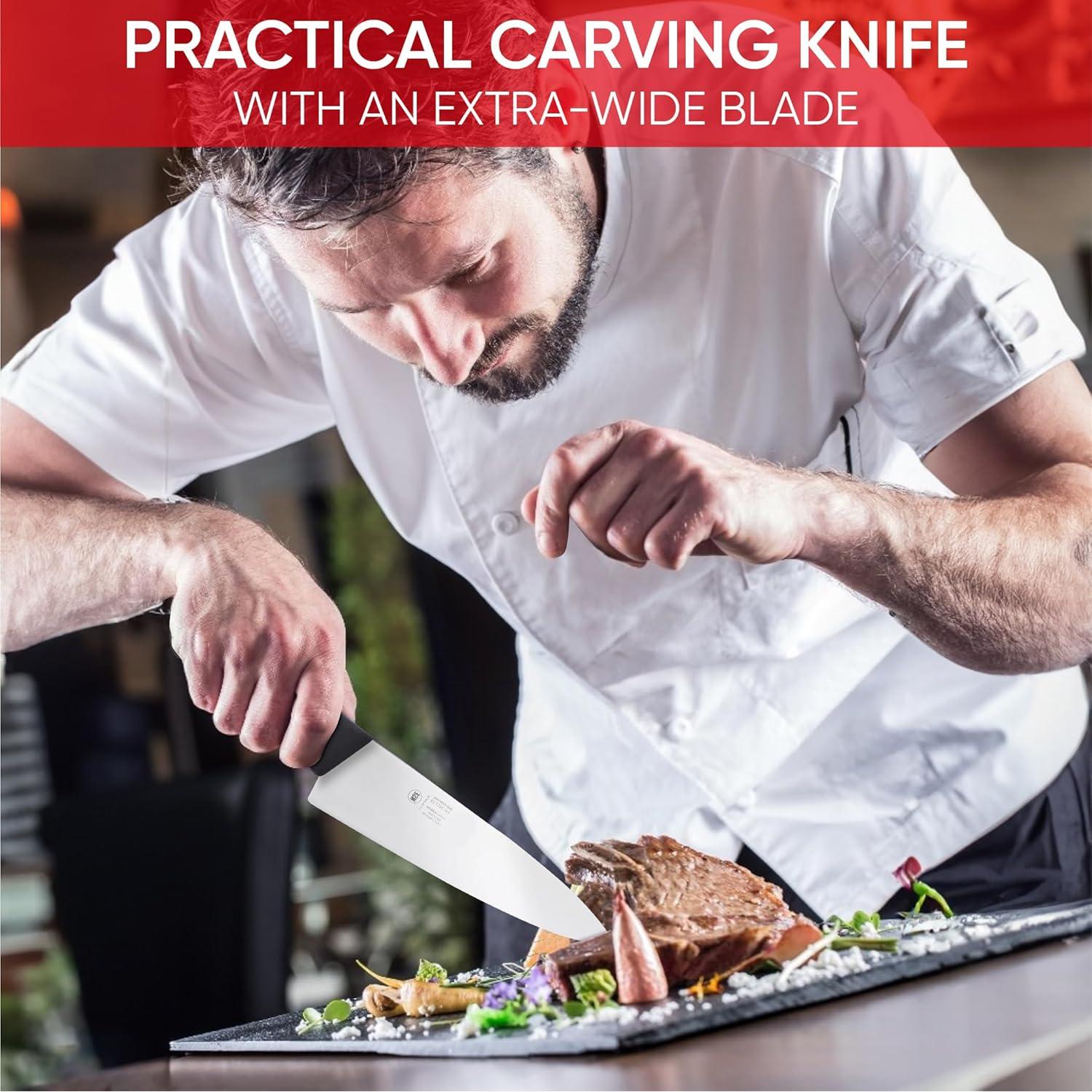 Cuchillo de Chef ICEL 20 cm Acero Inoxidable Mango Negro