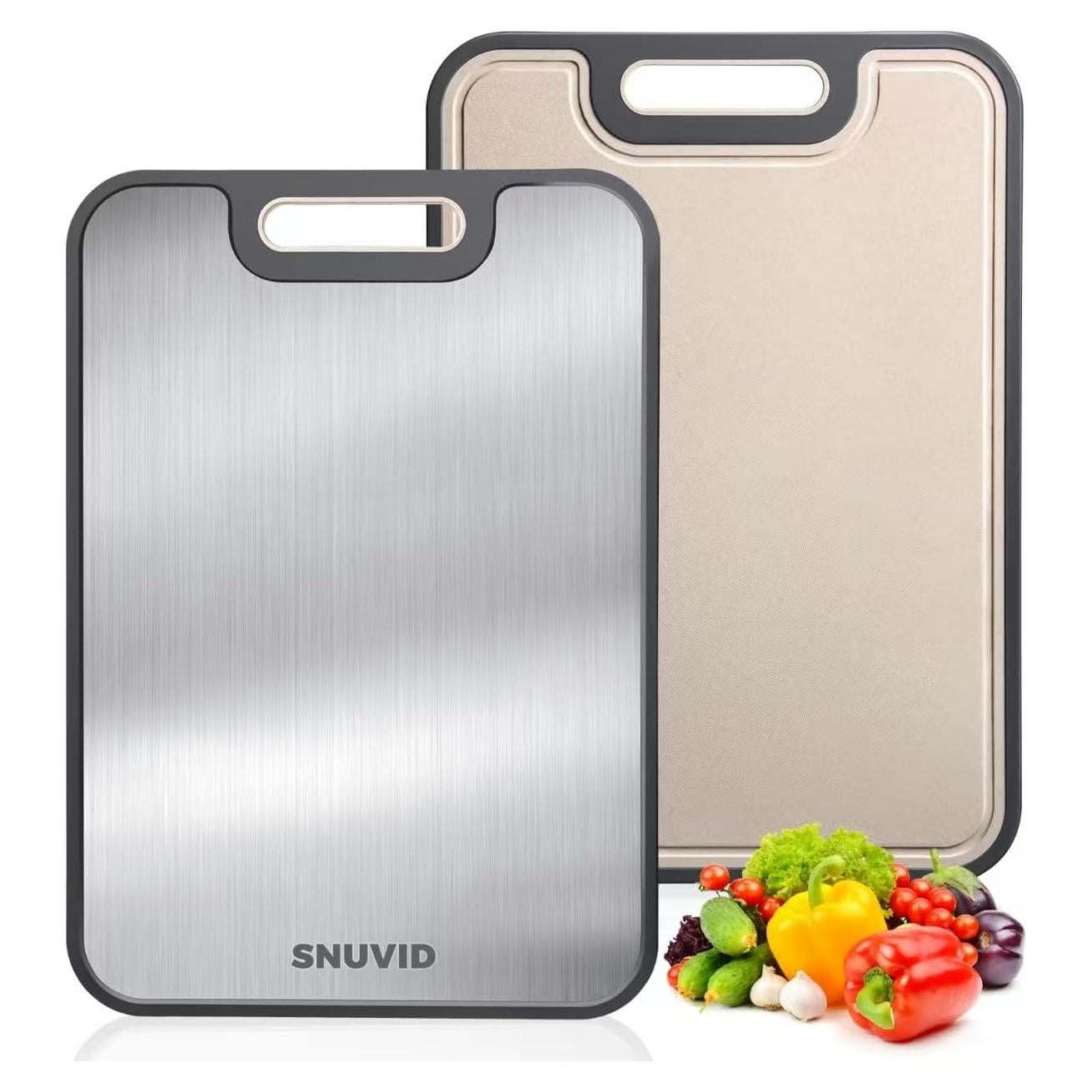 Tabla de Cortar Doble Cara Snuvid Acero Inoxidable 40.6x27.9cm