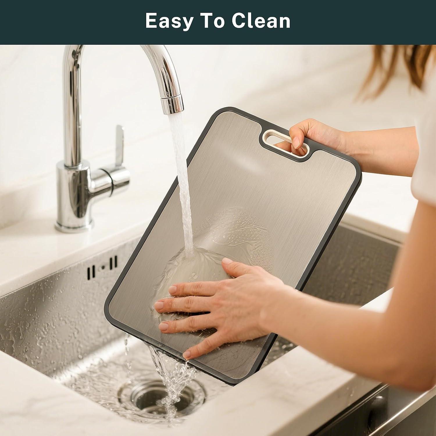 Tabla de Cortar Doble Cara Snuvid Acero Inoxidable 40.6x27.9cm