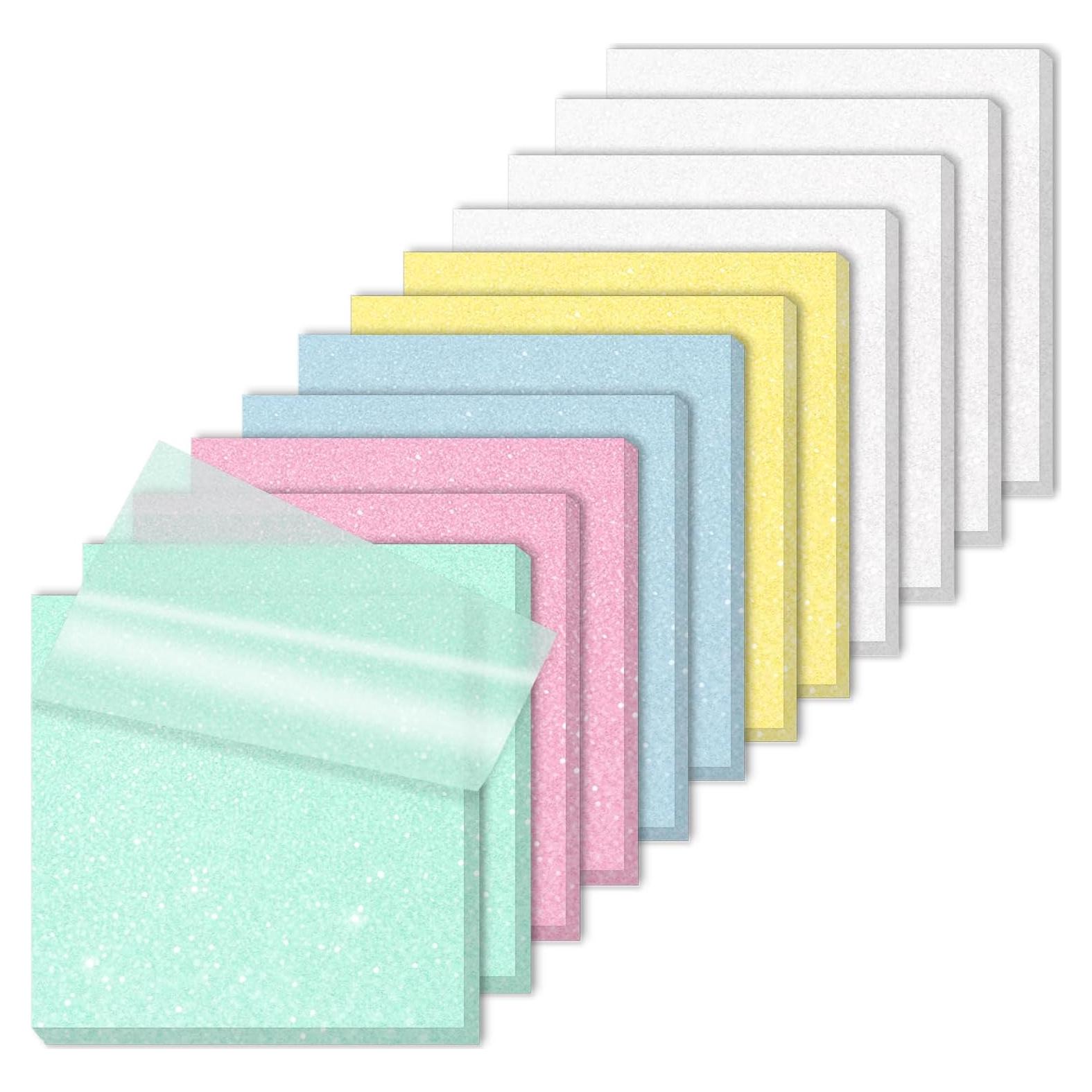 Notas Adhesivas Transparentes SYMDROMIA 600 Hojas 7.62x7.62 cm