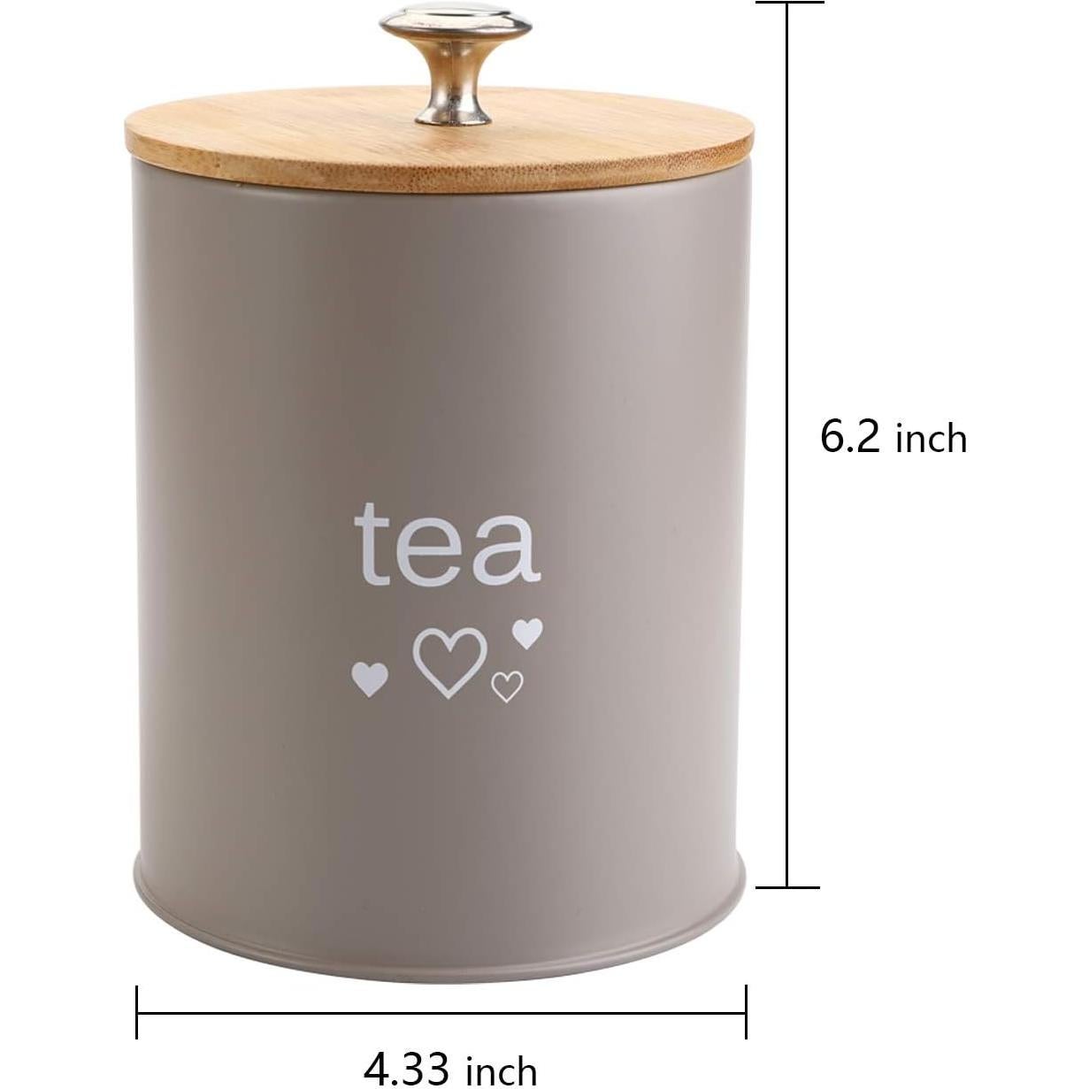 Set de 3 Tarros de Cocina Fasmov para Café, Azúcar y Té - Gris