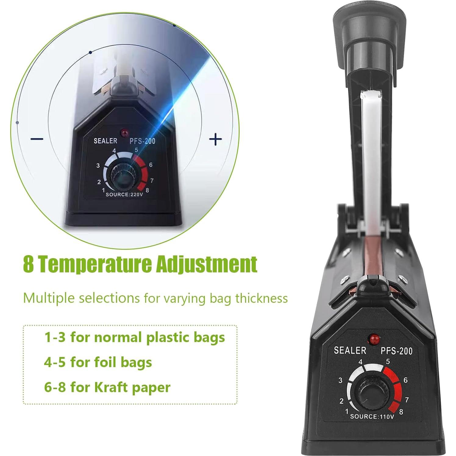 Sellador de Calor Manual WINTOWIN 20 cm para Bolsas PE PP