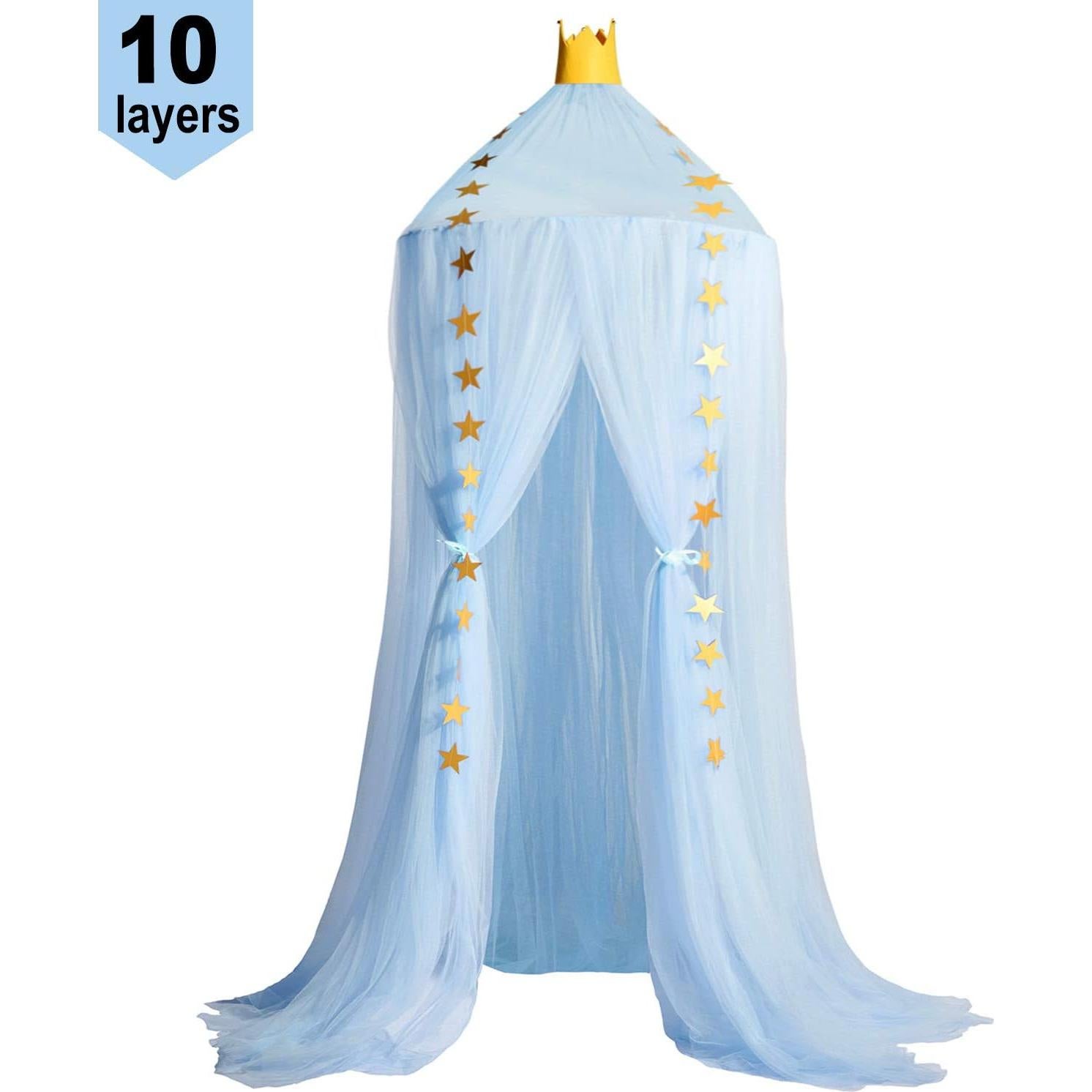 Dosel de Cama Redondo Jolitac para Niñas Azul 2.4m