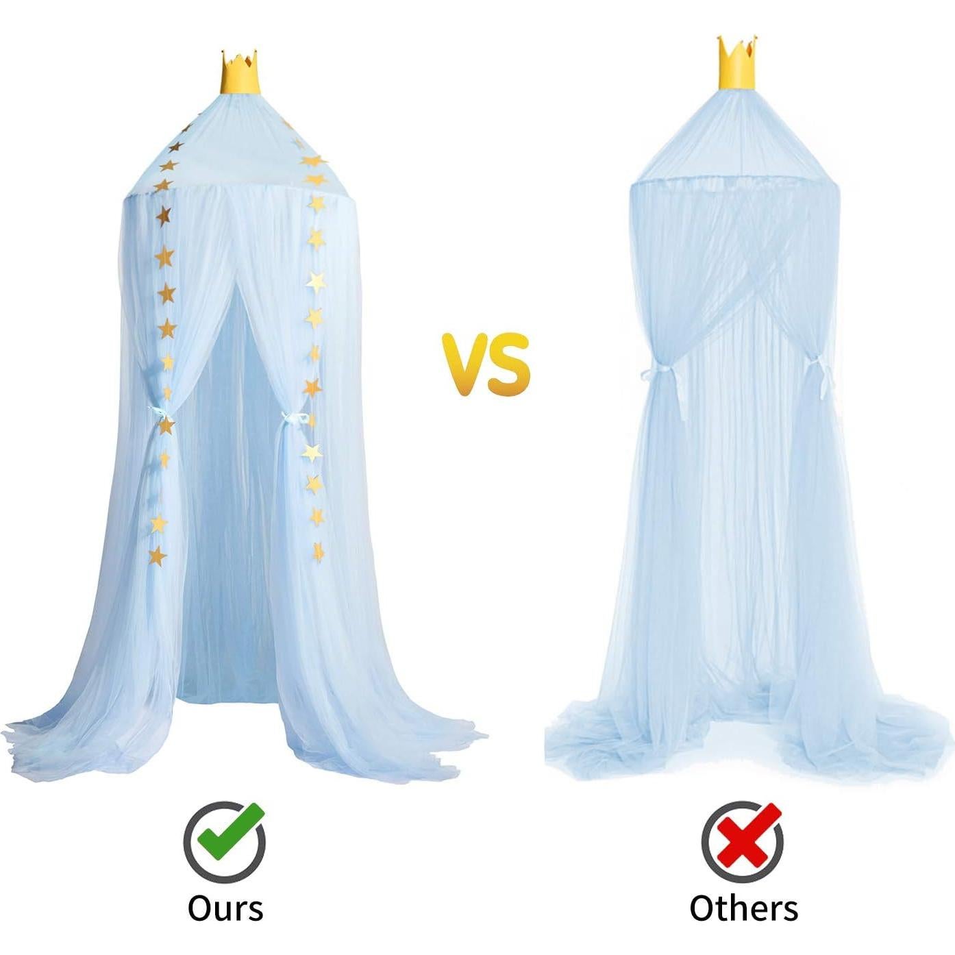 Dosel de Cama Redondo Jolitac para Niñas Azul 2.4m