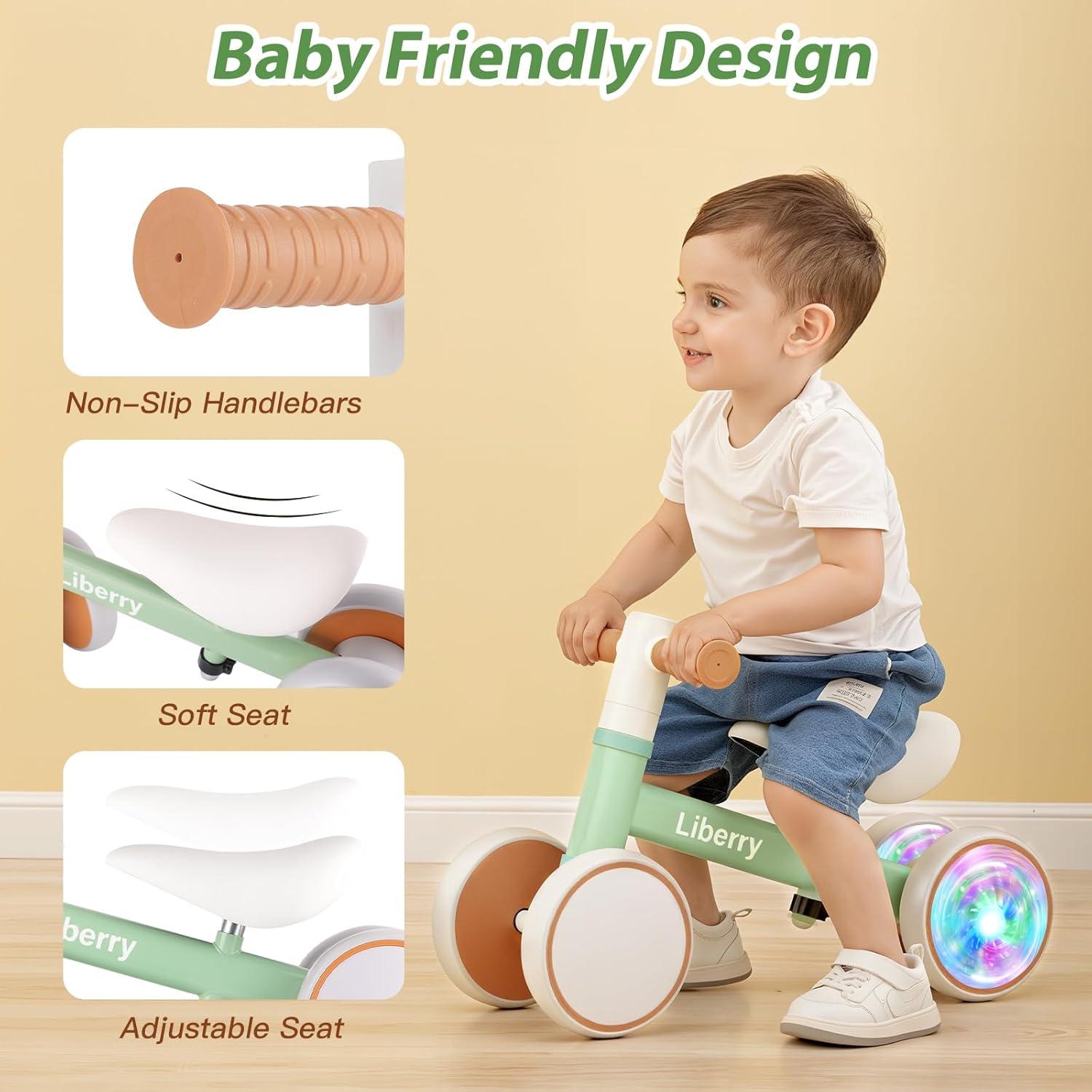 Bicicleta de Equilibrio Liberry Verde para Niños 1-3 Años