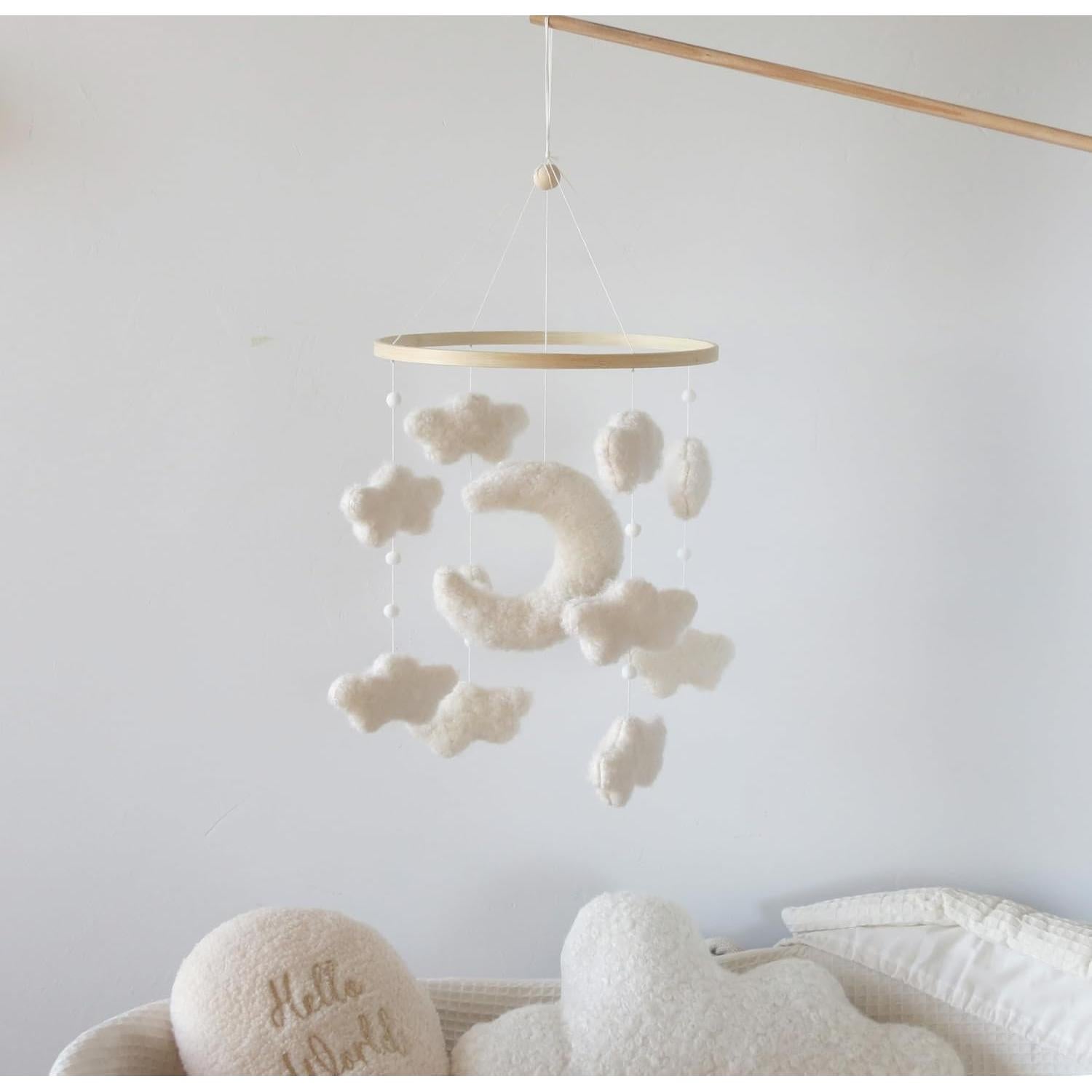 Móvil de Cuna Boho Goukurlsma Nube Luna 23 cm Ecológico