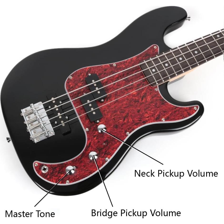 Guitarra Bajo Eléctrica Fojill 4 Cuerdas Completo con Amplificador 10W