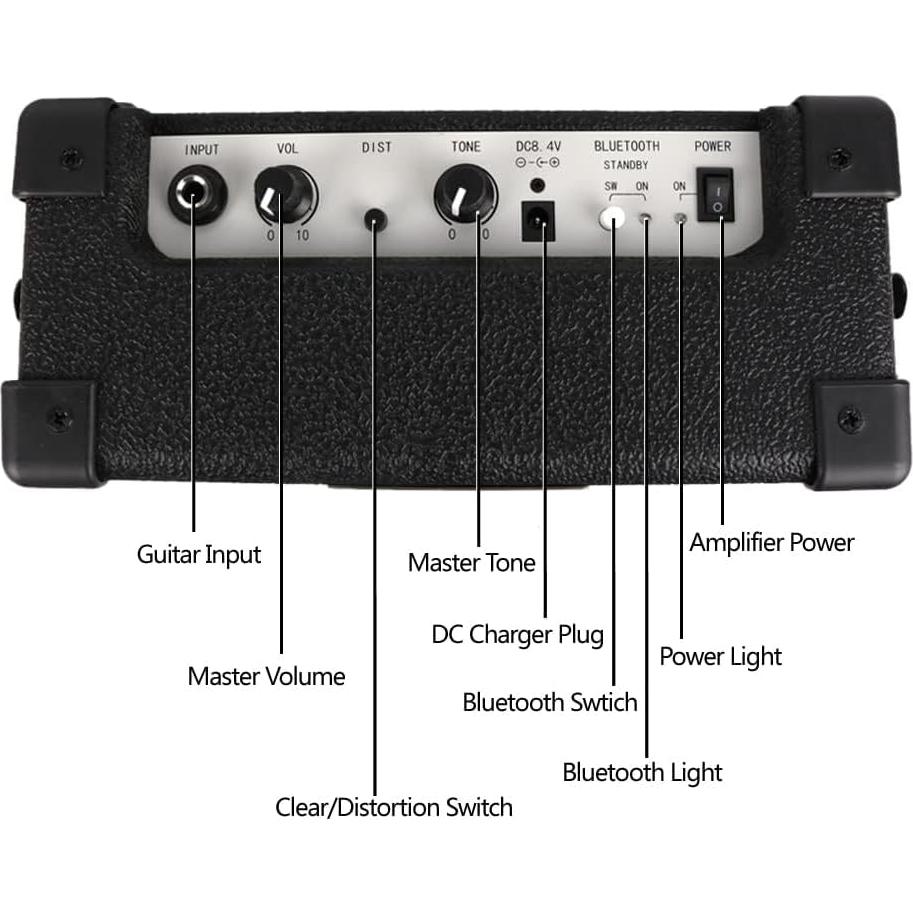 Guitarra Bajo Eléctrica Fojill 4 Cuerdas Completo con Amplificador 10W