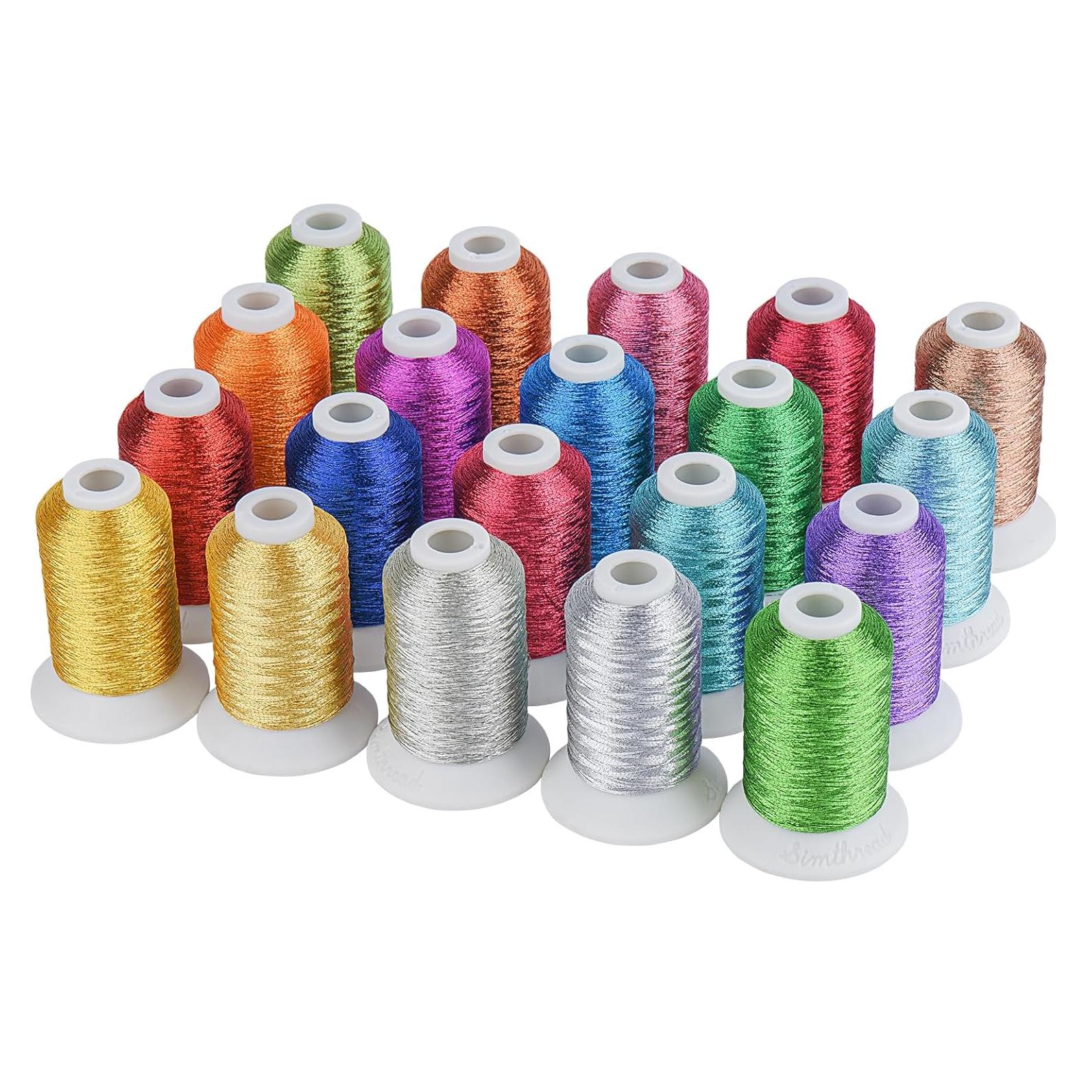 Kit de Hilo de Bordado Metálico Simthread 20 Colores 500M
