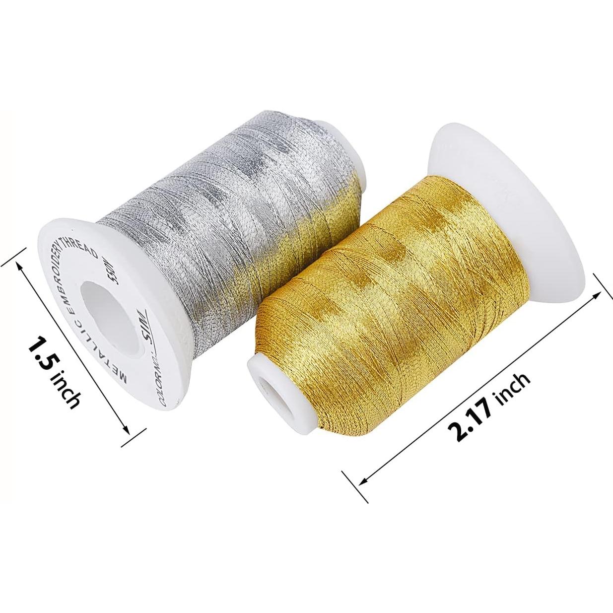 Kit de Hilo de Bordado Metálico Simthread 20 Colores 500M