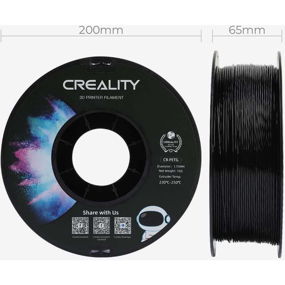 Filamento PETG Creality 1.75mm 1kg Negro Alta Resistencia