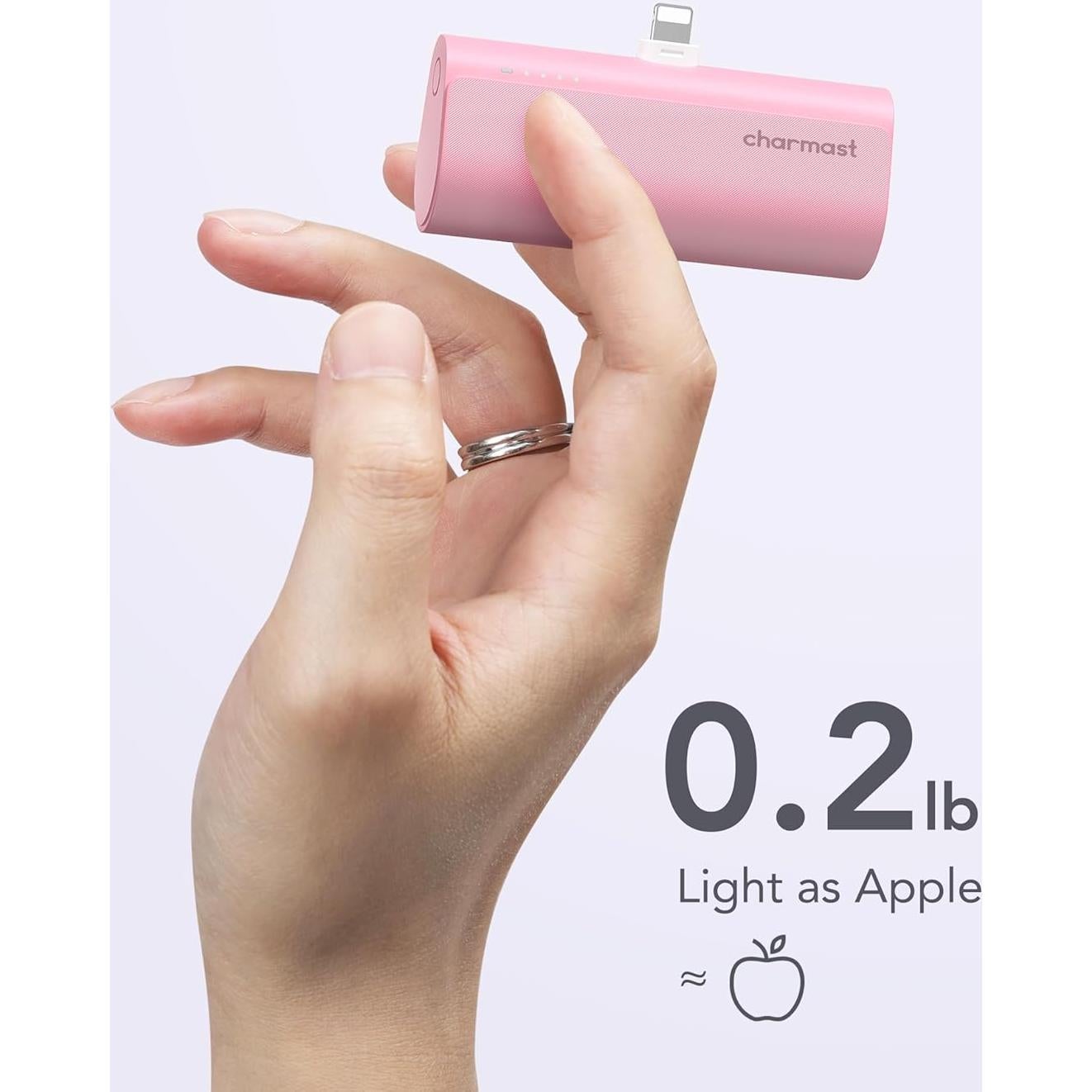 Cargador Portátil Charmast 5000mAh Carga Rápida 20W Rosa