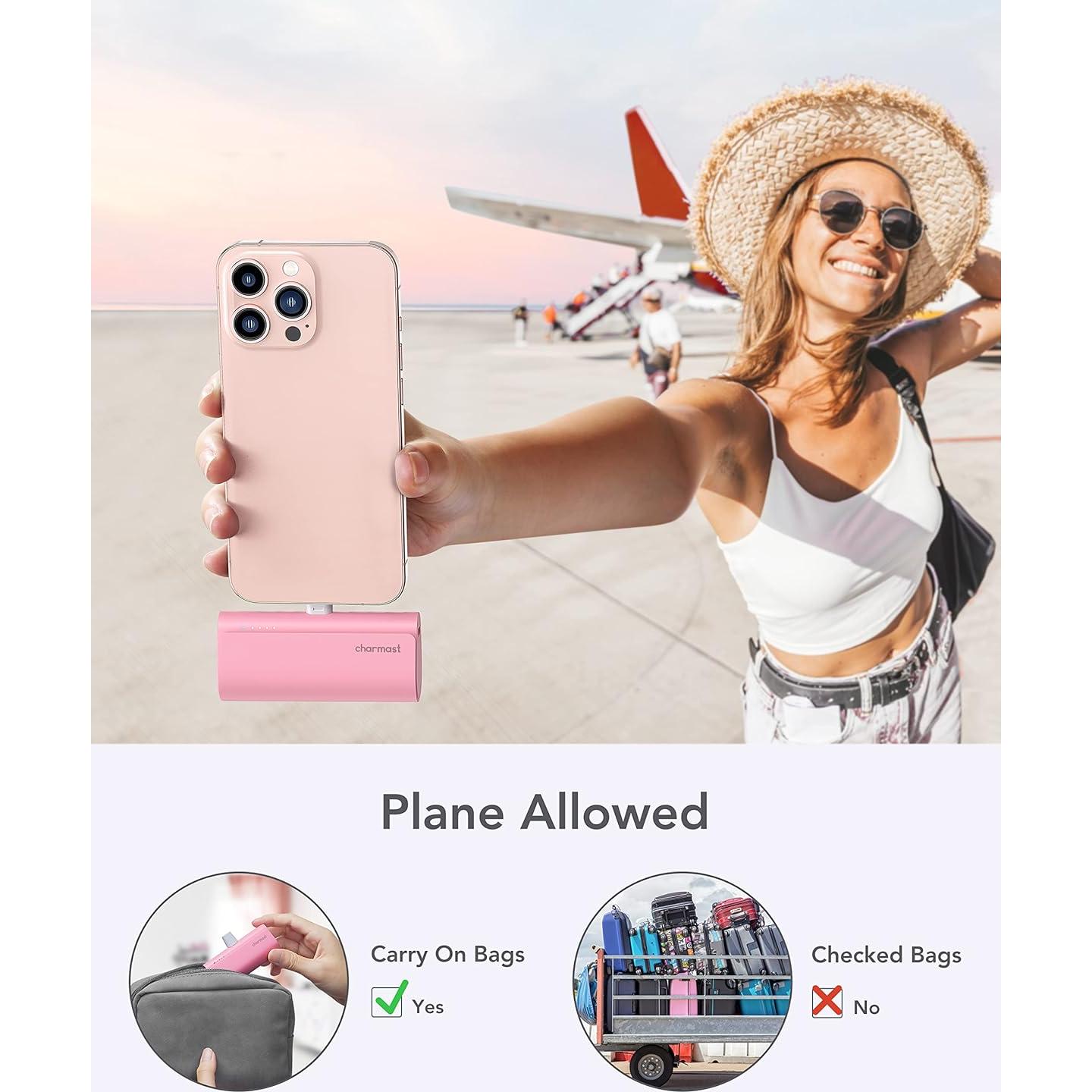 Cargador Portátil Charmast 5000mAh Carga Rápida 20W Rosa