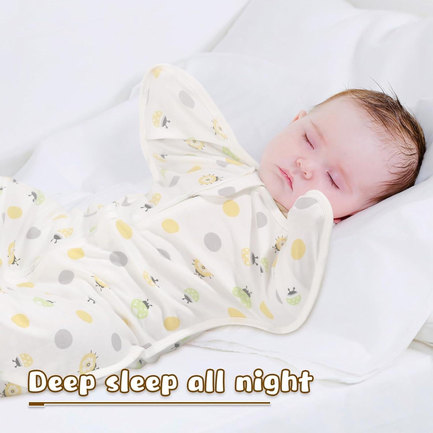 Saco de Sueño Swaddle 2-Pack 100% Algodón para Bebés 0-3 Meses