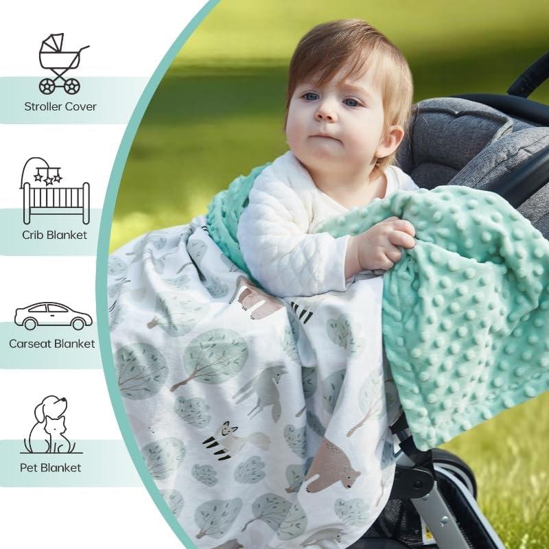 Manta para Bebés QSTEHEML Oso 76x102cm Doble Capa Suave