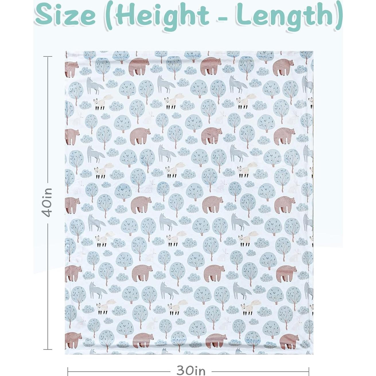 Manta para Bebés QSTEHEML Oso 76x102cm Doble Capa Suave